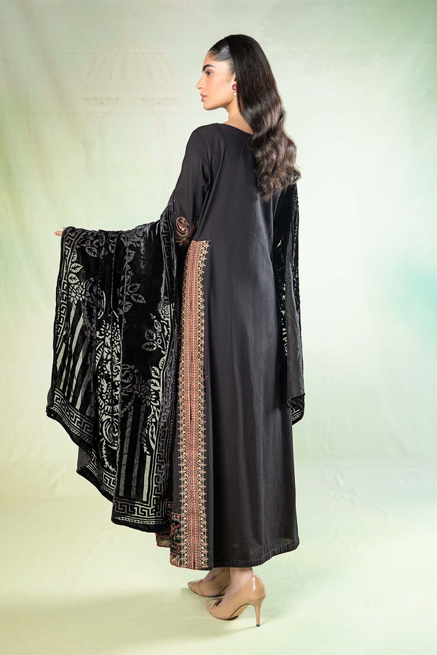 3 Piece Embroidered Khaddar Suit | DW-W24-146