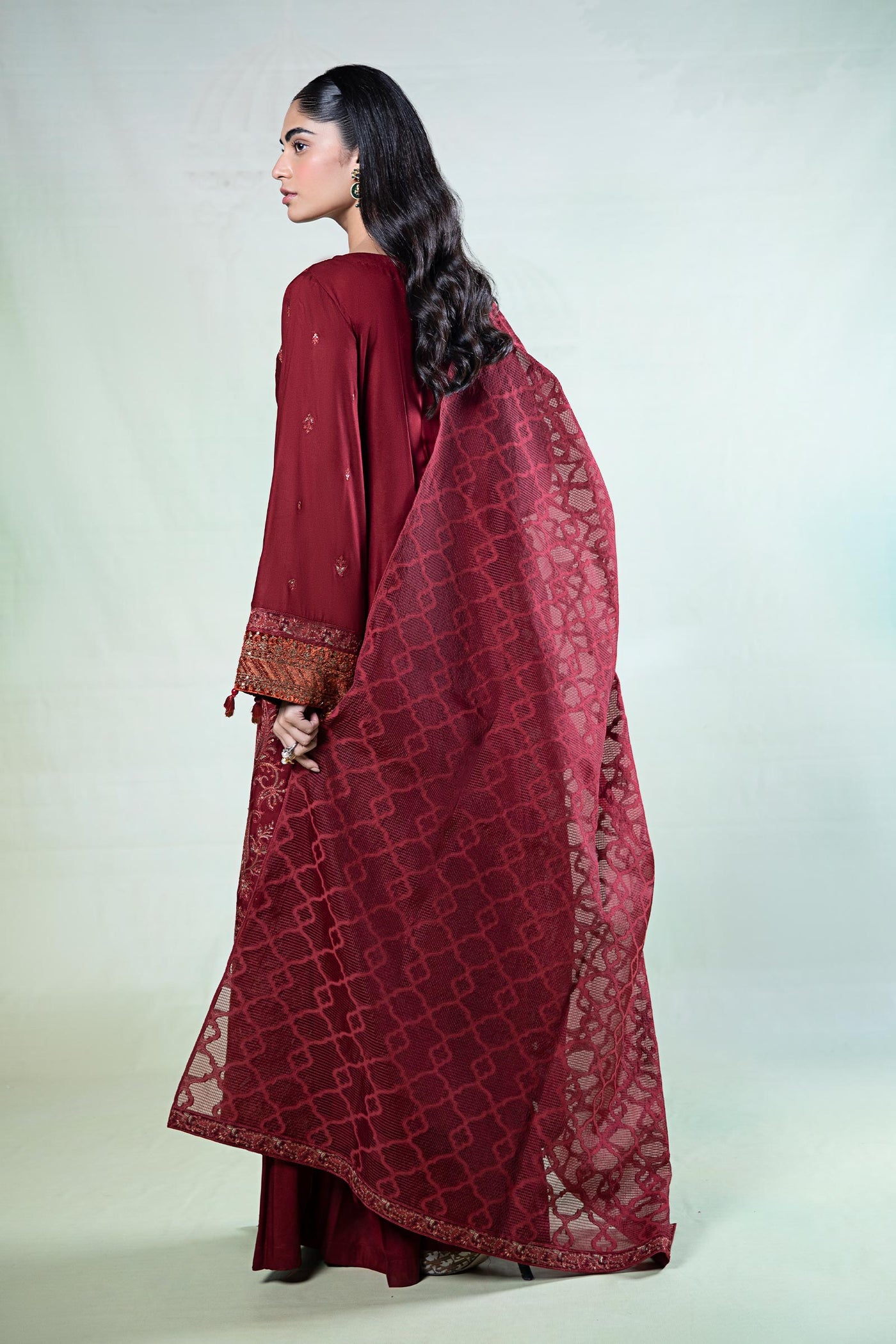 3 Piece Embroidered Khaddar Suit | DW-W24-22