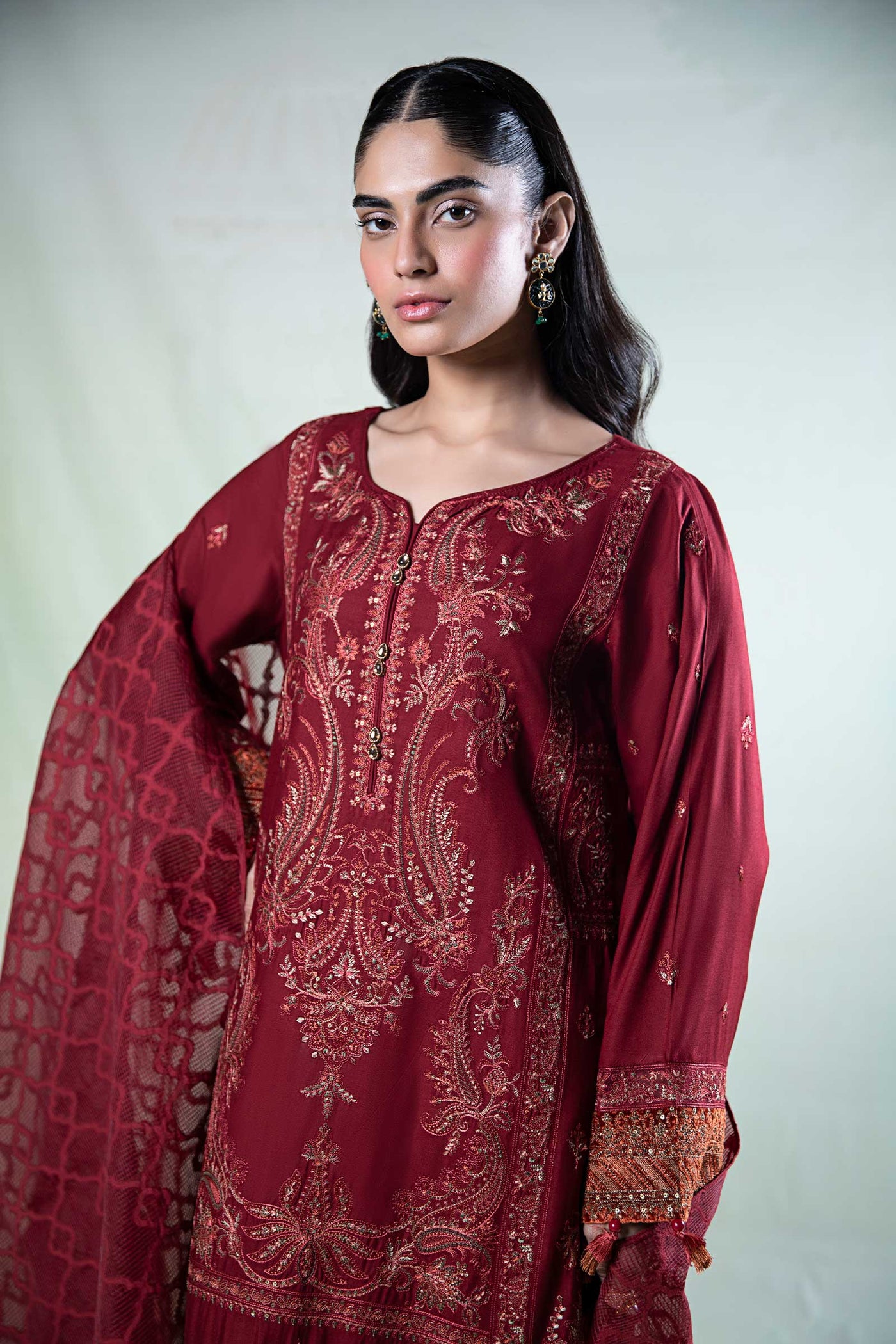 3 Piece Embroidered Khaddar Suit | DW-W24-22