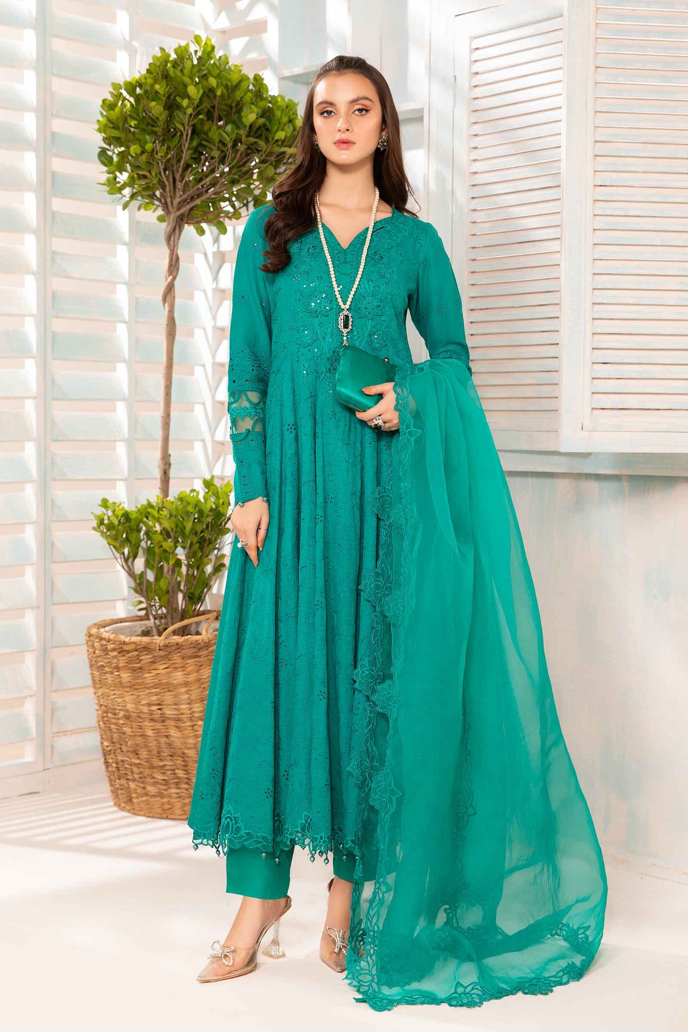3 Piece Embroidered Lawn Suit | DW-EA24-07