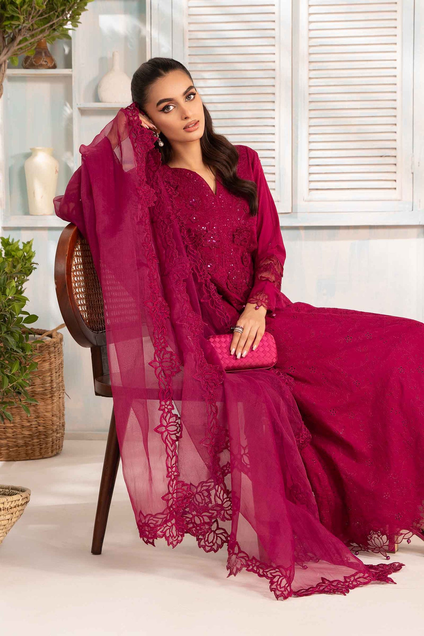 3 Piece Embroidered Lawn Suit | DW-EA24-07