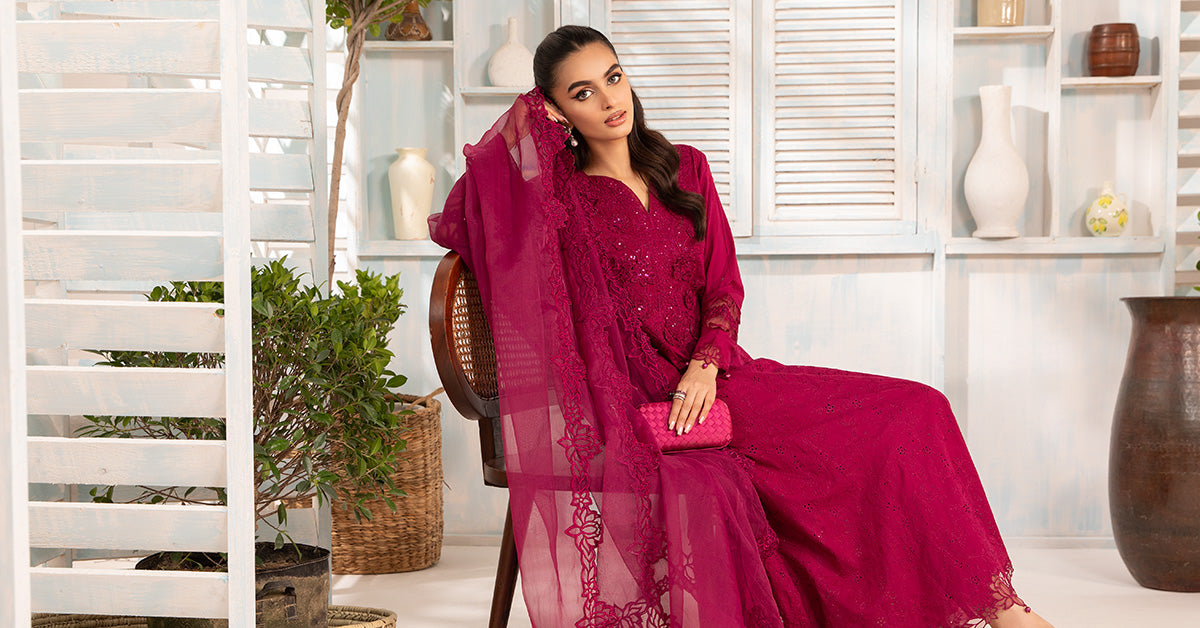 3 Piece Embroidered Lawn Suit | DW-EA24-07