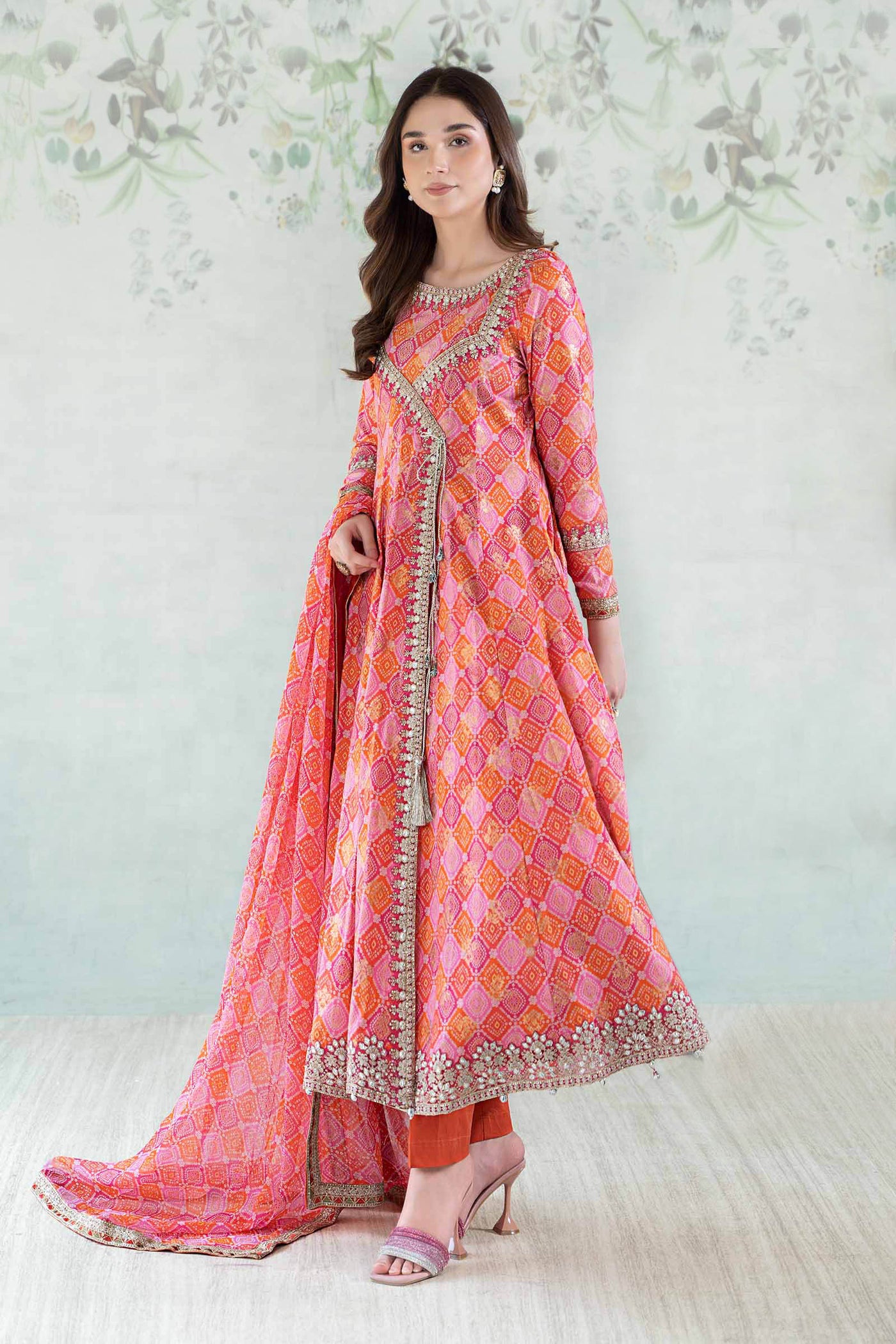 3 Piece Printed Jacquard Broshia Suit | DW-EA24-25