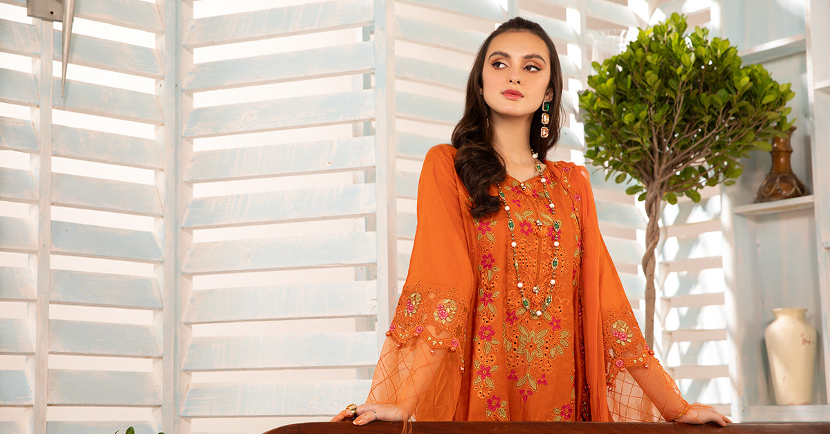 3 Piece Embroidered Jacquard Lawn Suit | DW-EA24-26