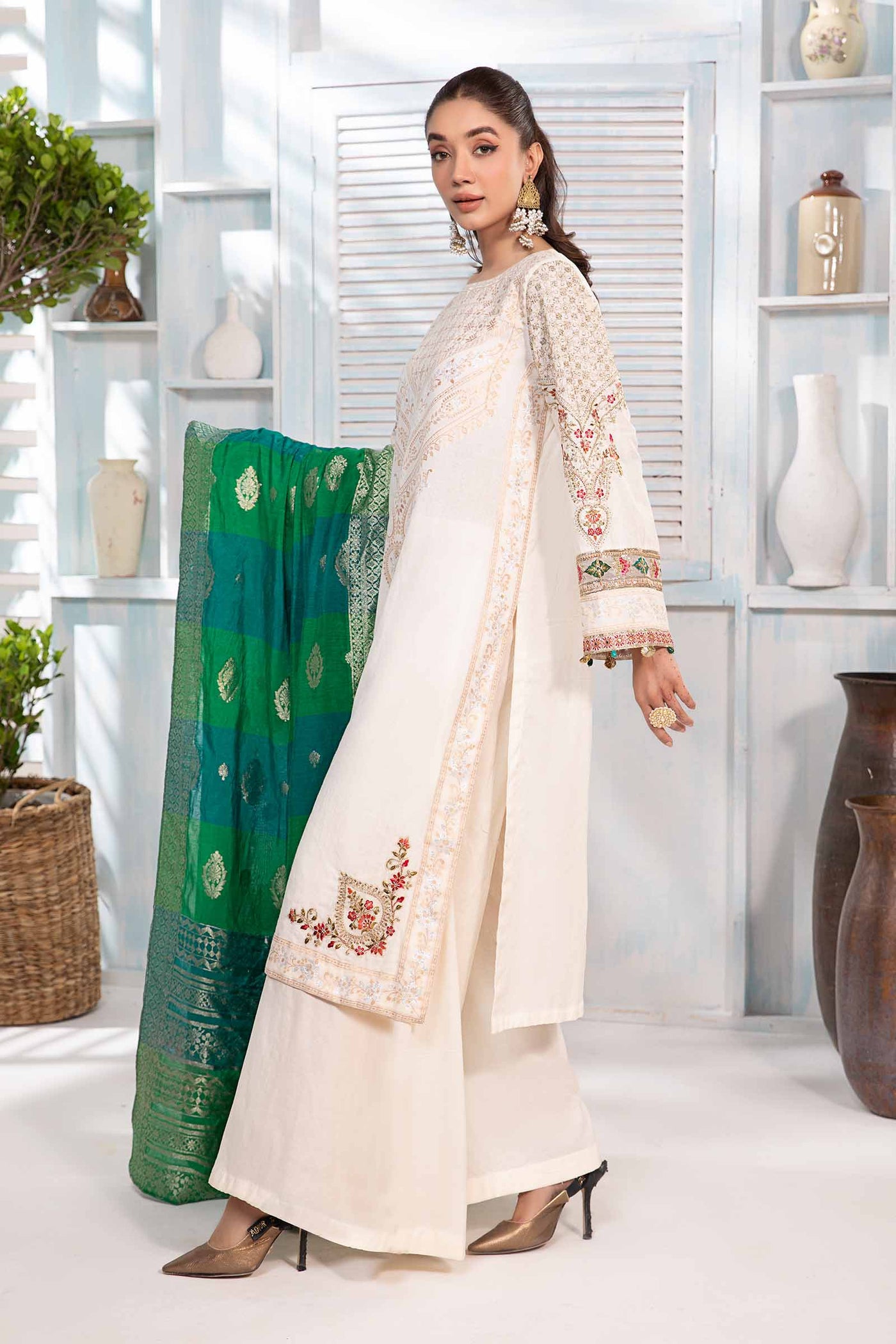 3 Piece Dyed Jacquard Broshia Suit | DW-EA24-28