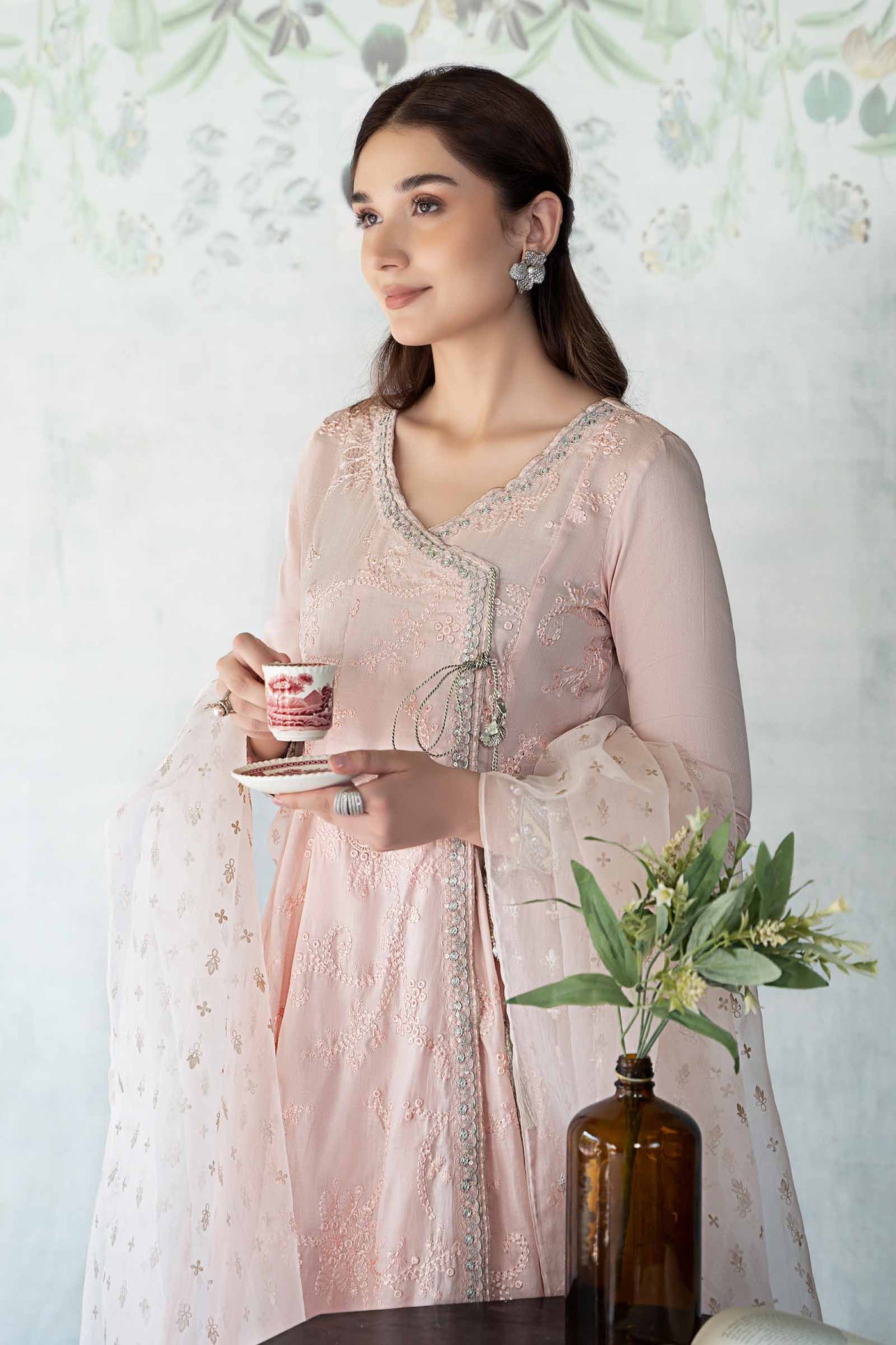 3 Piece Embroidered Net Suit | DW-EA24-49