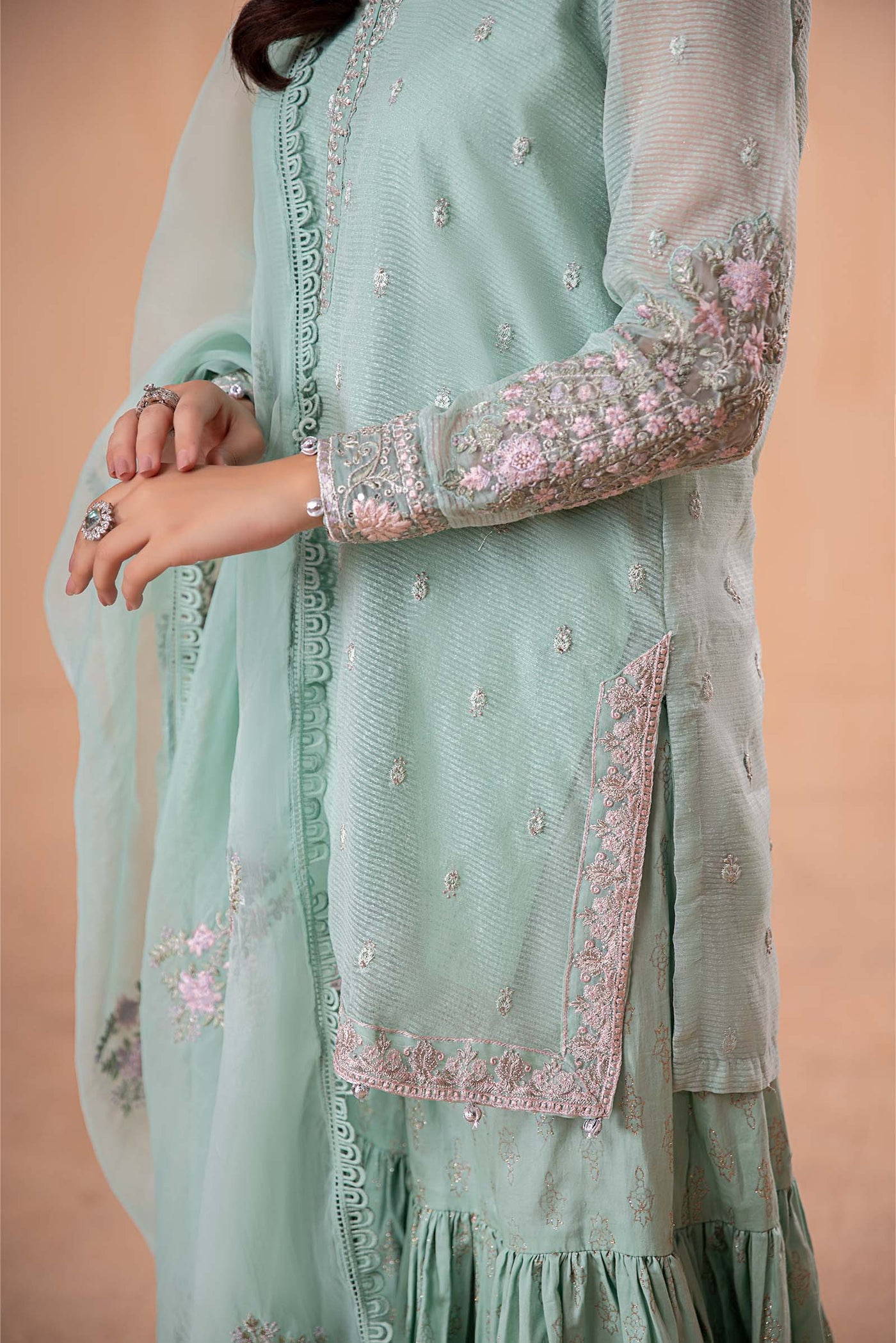 3 Piece Embroidered Cotton Karandi Suit | DW-EA24-50