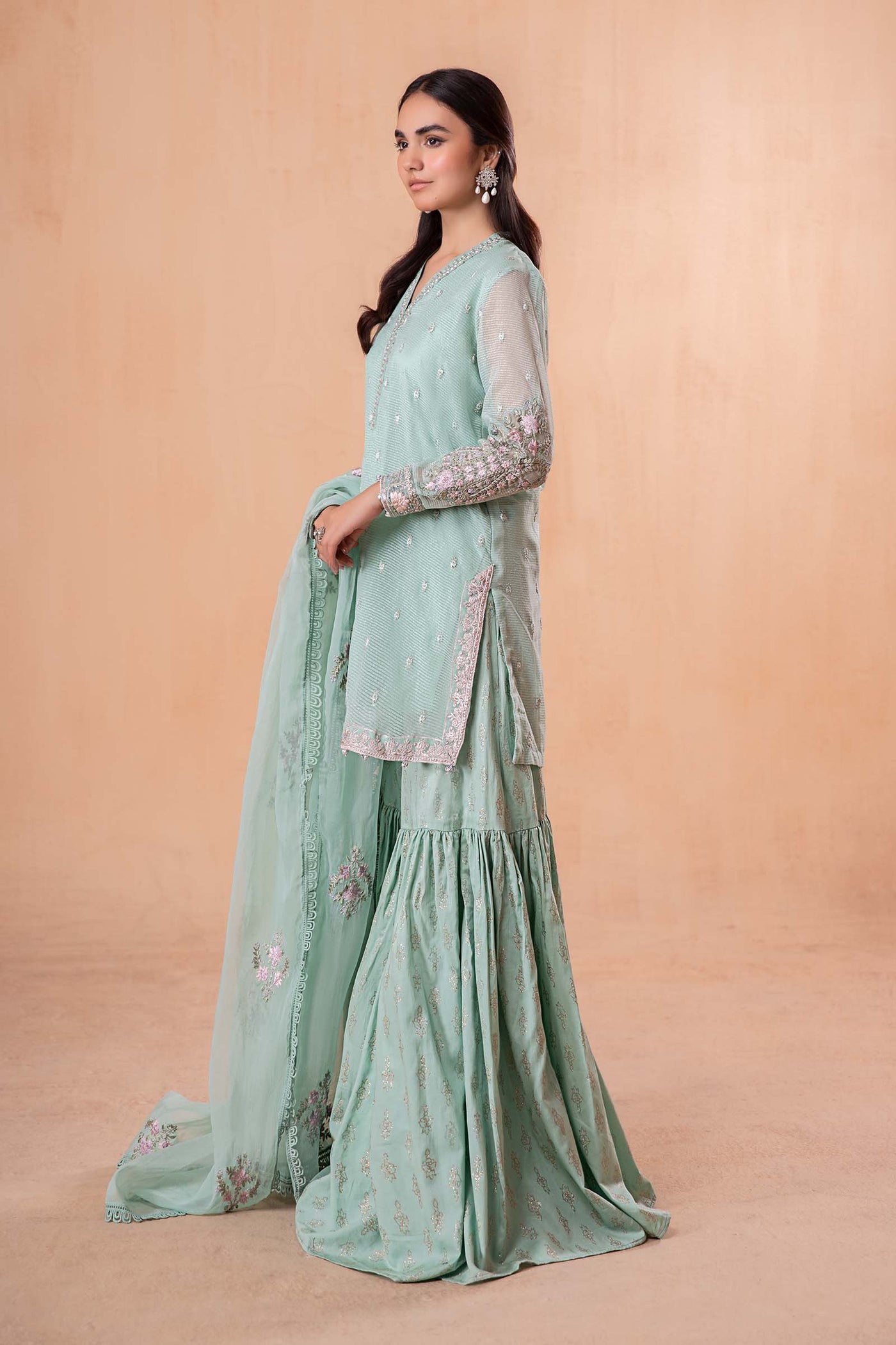 3 Piece Embroidered Cotton Karandi Suit | DW-EA24-50