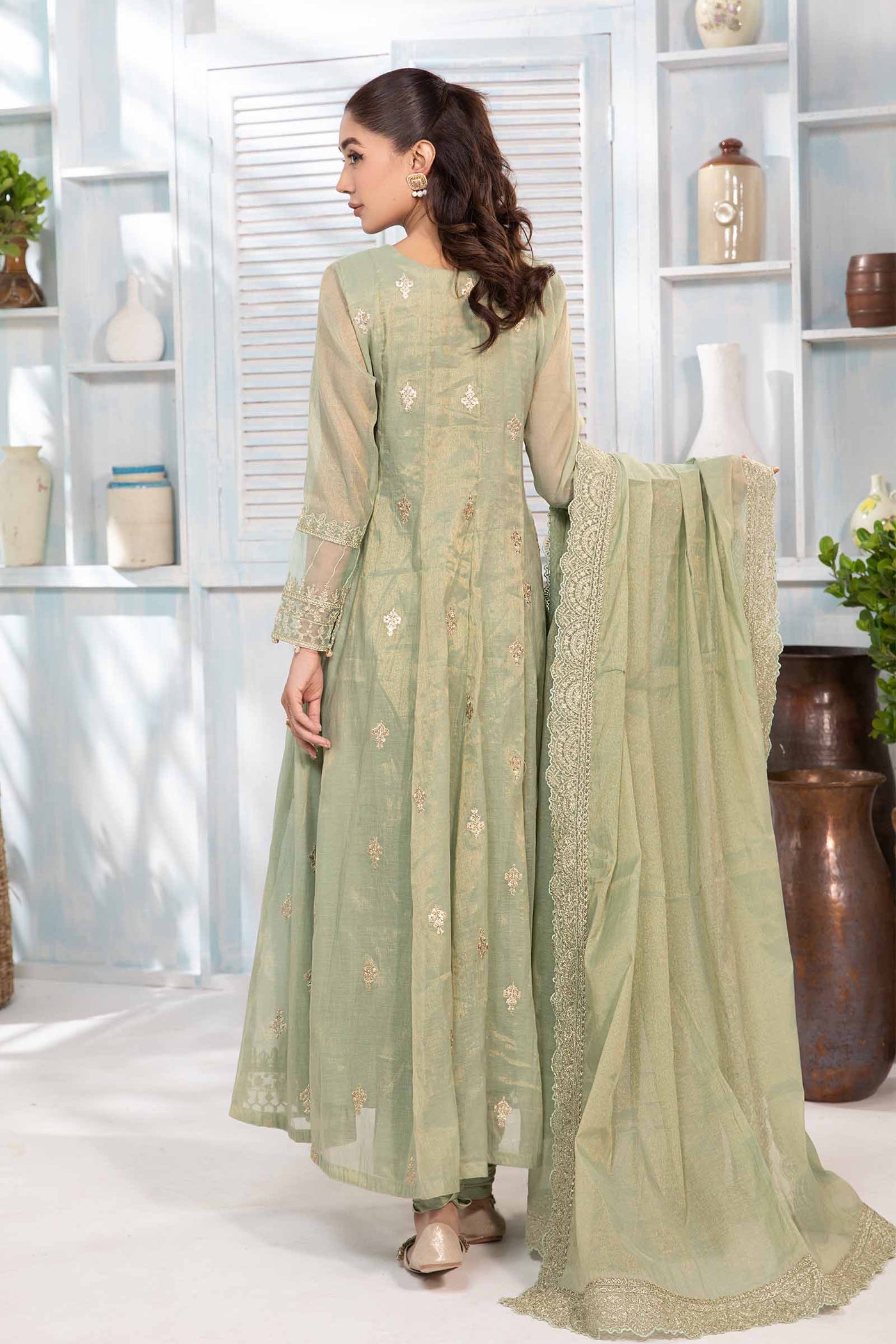 3 Piece Embroidered Cotton Masoori Suit | DW-EA24-56