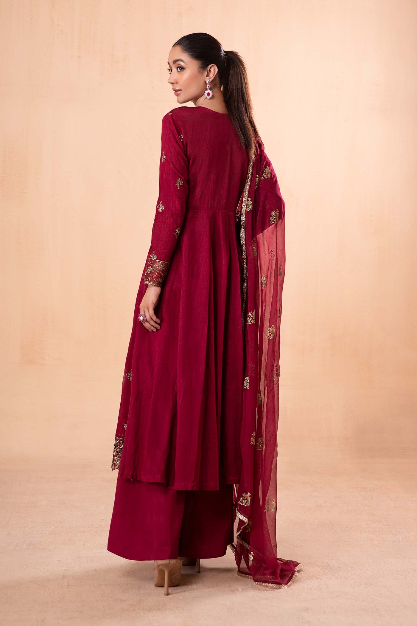 3 Piece Embroidered Jacquard Lawn Suit | DW-EA24-77