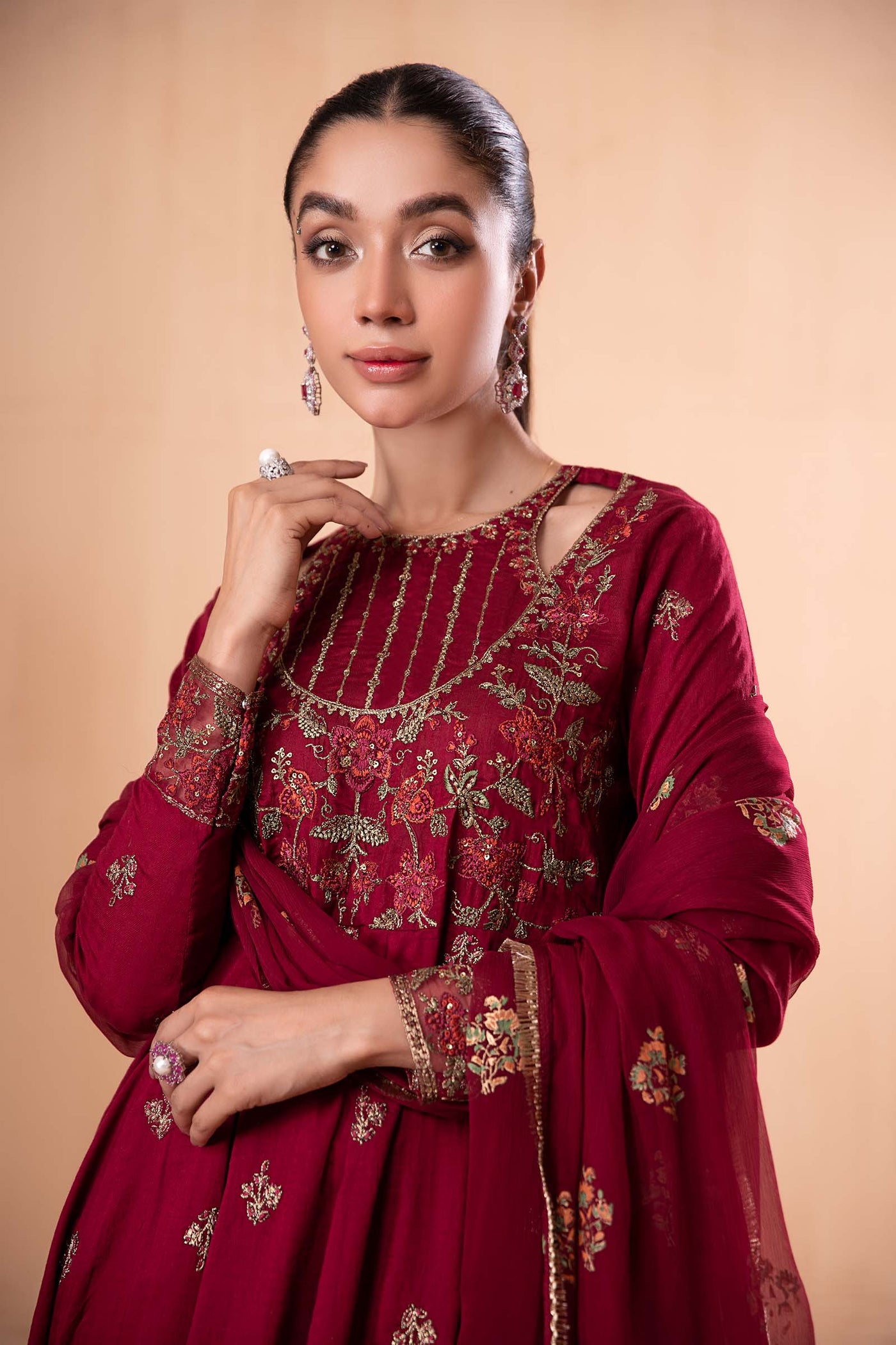 3 Piece Embroidered Jacquard Lawn Suit | DW-EA24-77