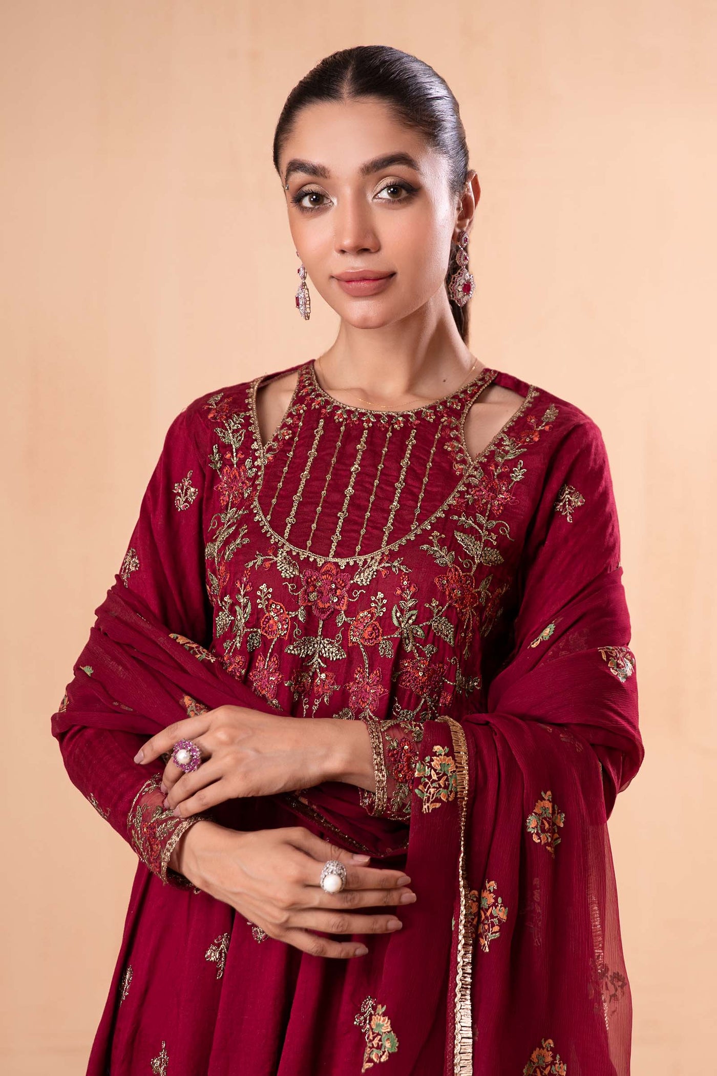 3 Piece Embroidered Jacquard Lawn Suit | DW-EA24-77