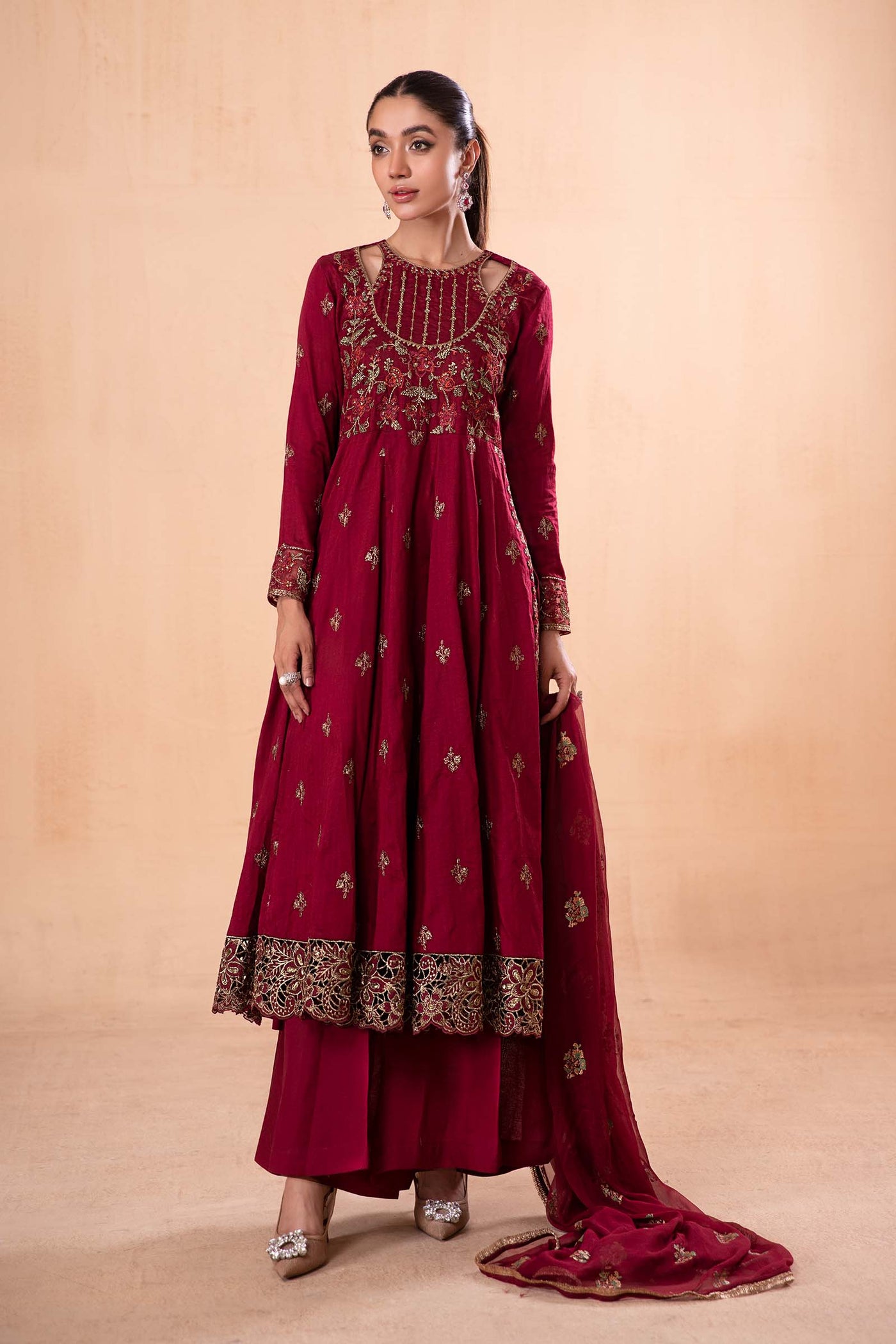 3 Piece Embroidered Jacquard Lawn Suit | DW-EA24-77