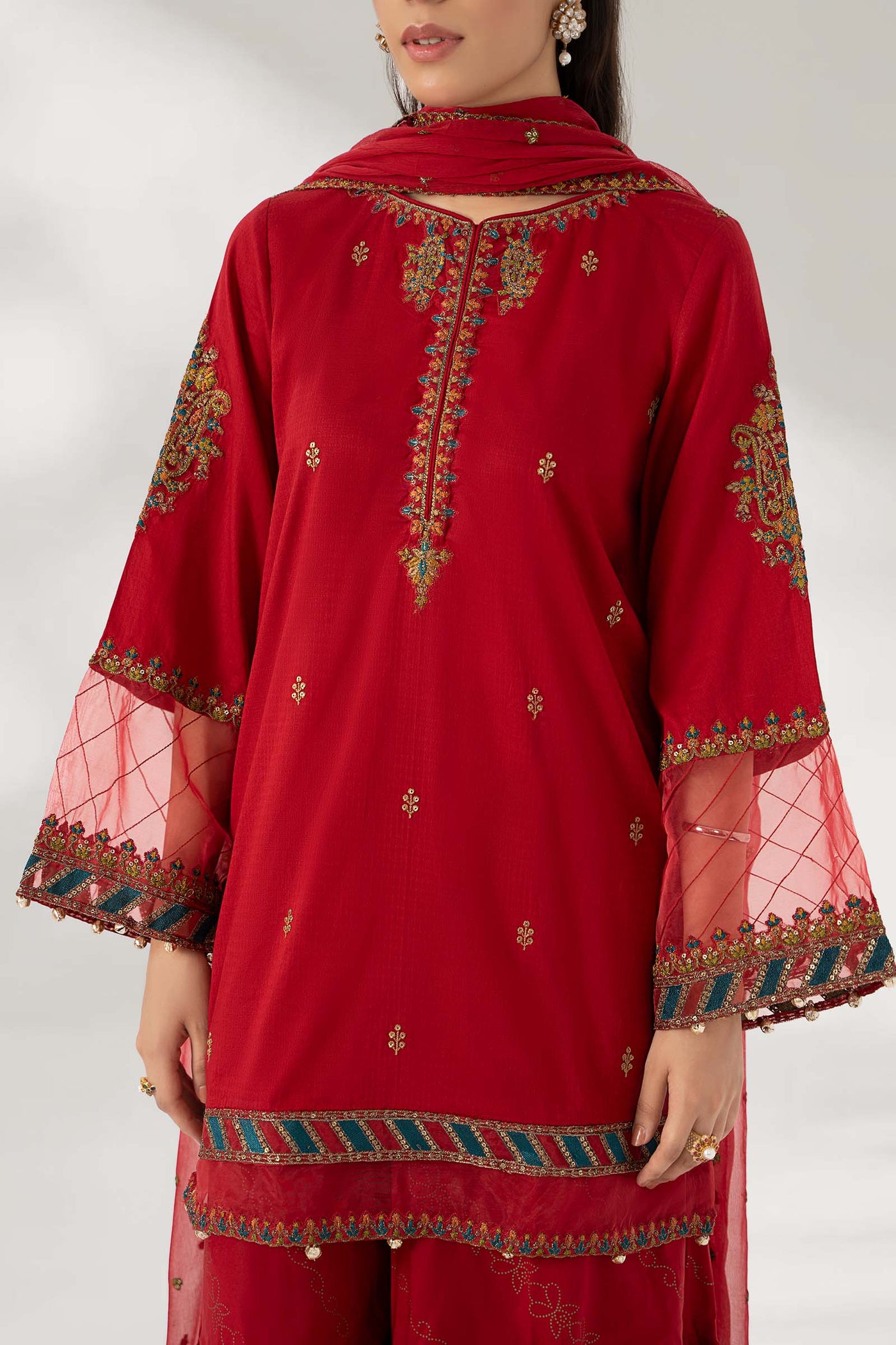 3 Piece Embroidered Lawn Suit | DW-EF22-01R1