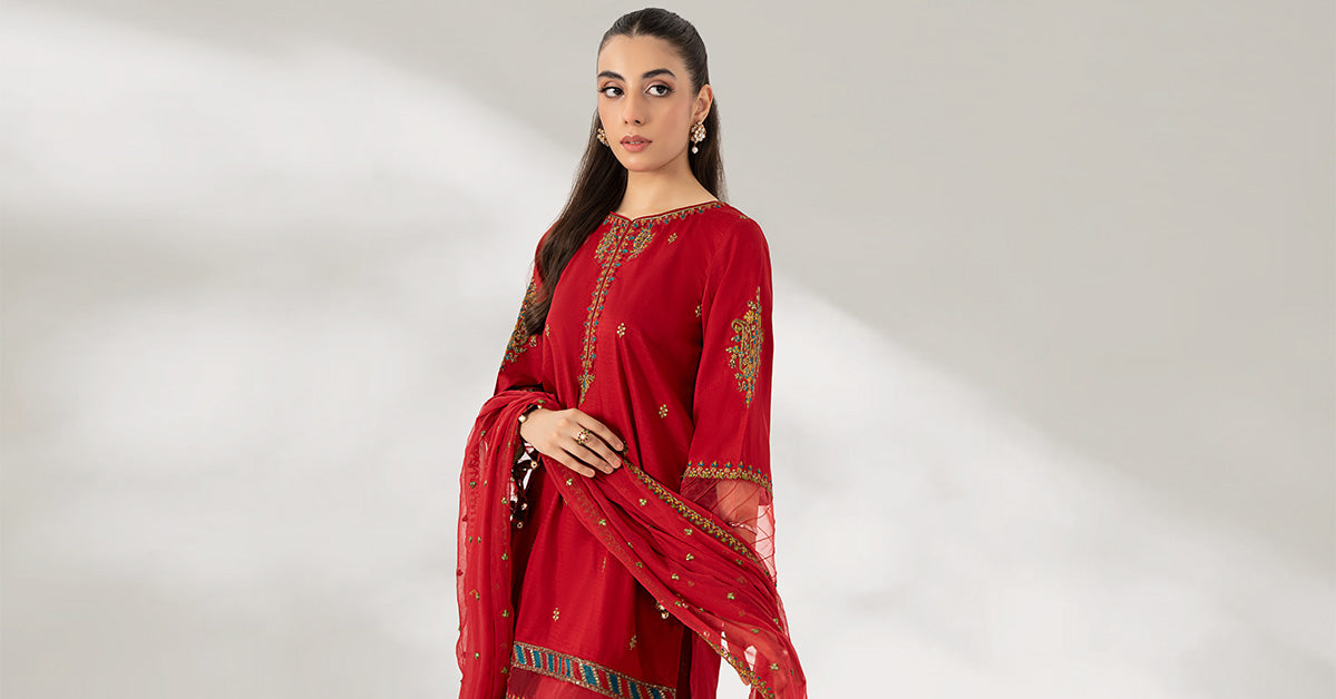 3 Piece Embroidered Lawn Suit | DW-EF22-01R1