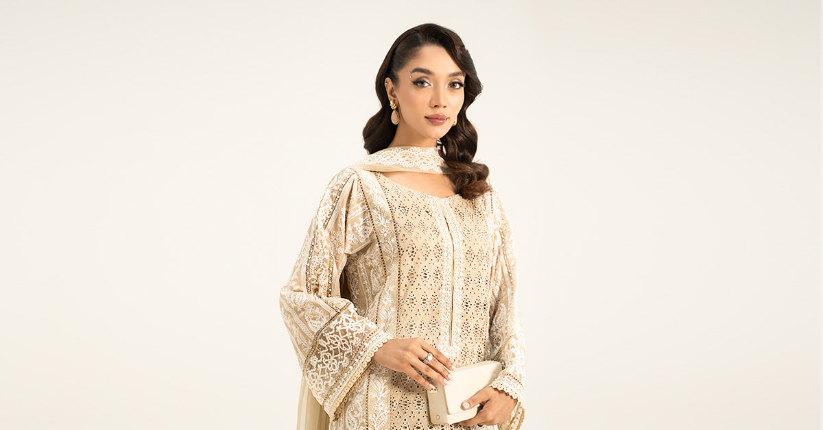 3 PIECE EMBROIDERED LAWN SUIT | DW-EF24-01