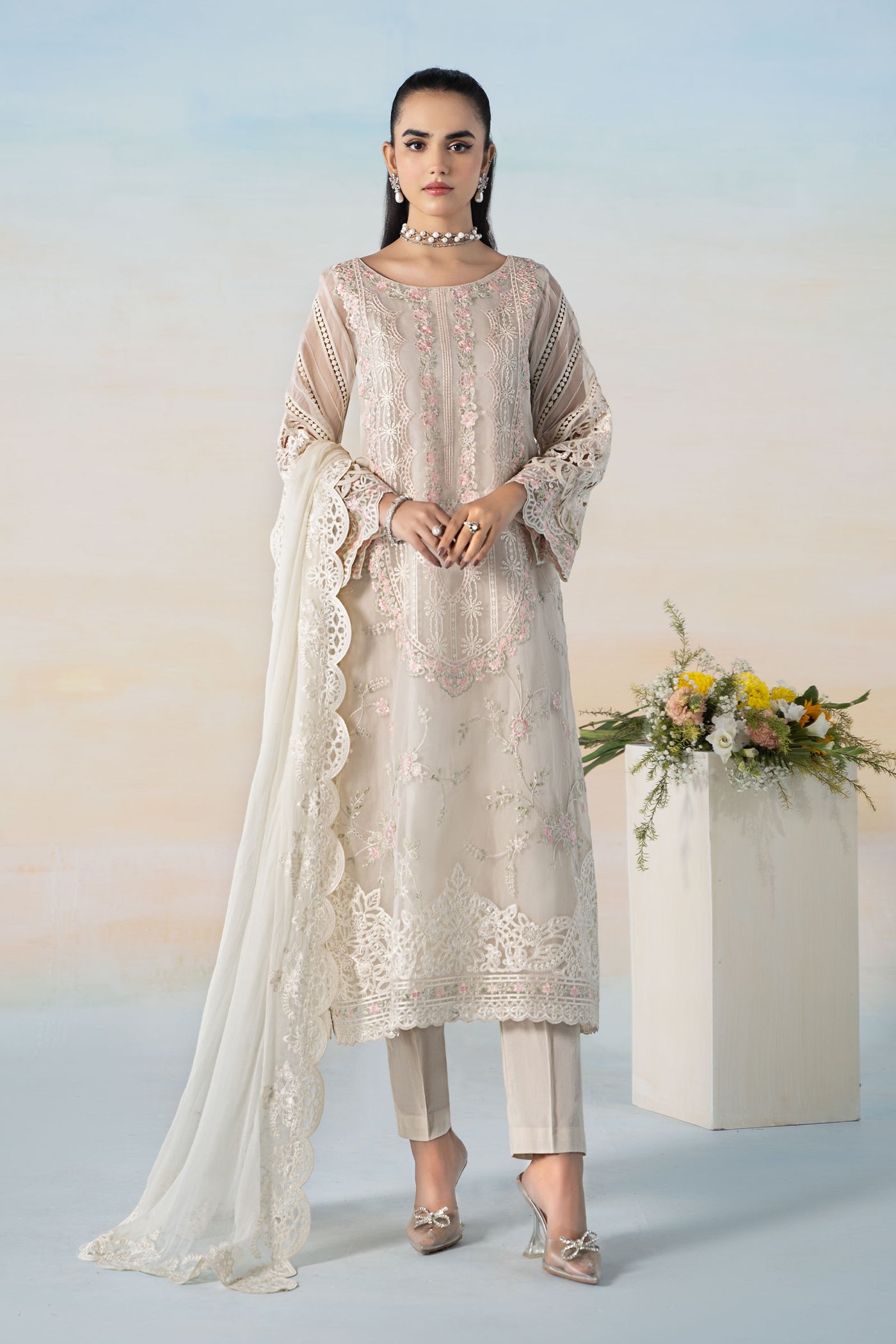 3 Piece Embroidered Lawn Suit | DW-EF24-09
