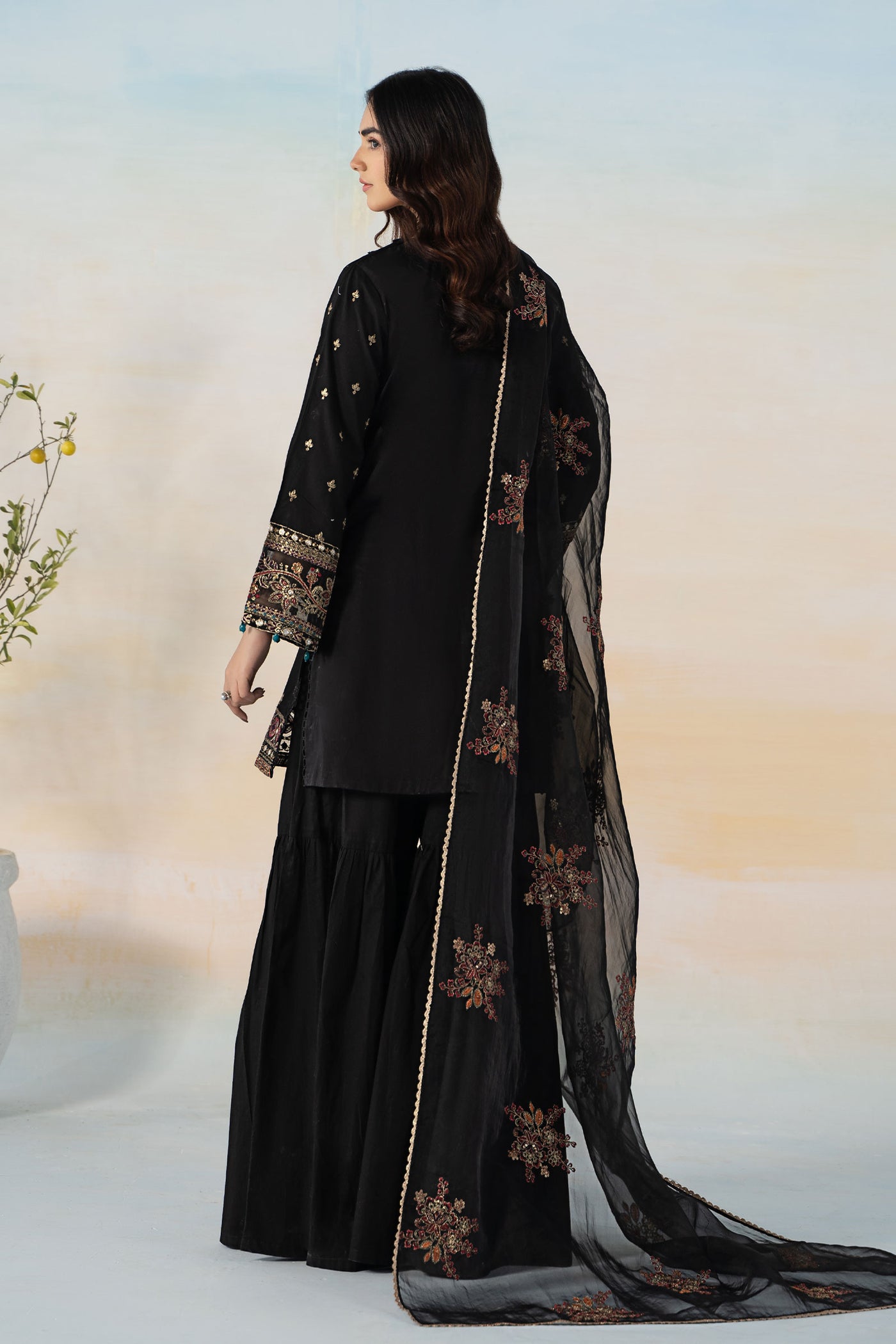 3 Piece Embroidered Jacquard Suit | DW-EF24-15