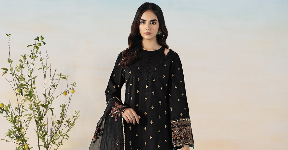 3 Piece Embroidered Jacquard Suit | DW-EF24-15