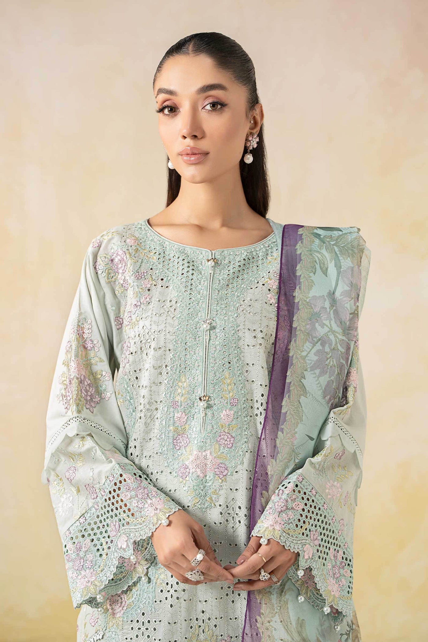 3 Piece Embroidered Lawn Suit | DW-EF25-04