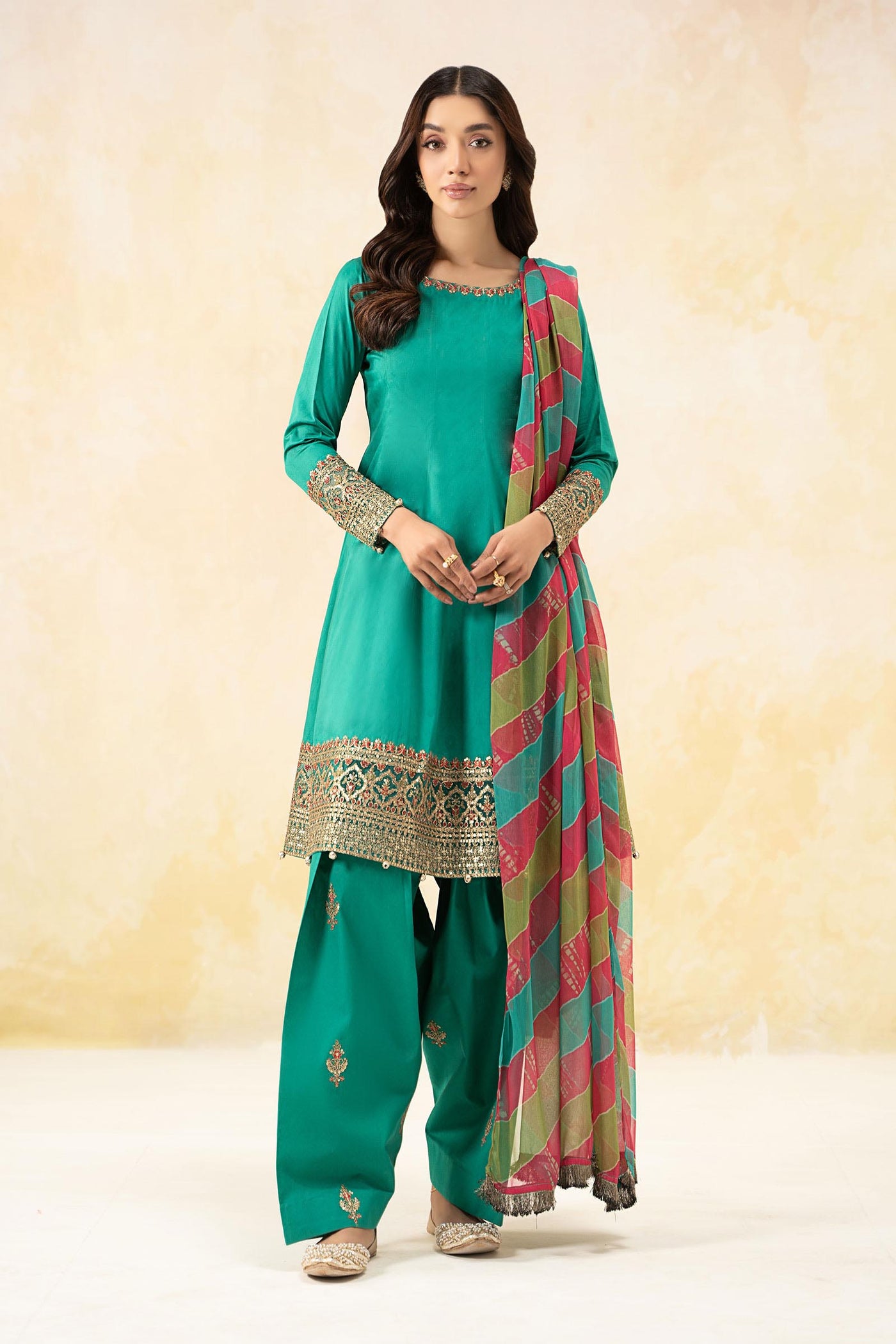 3 Piece Embroidered Self Jacquard Lawn Suit | DW-EF25-10