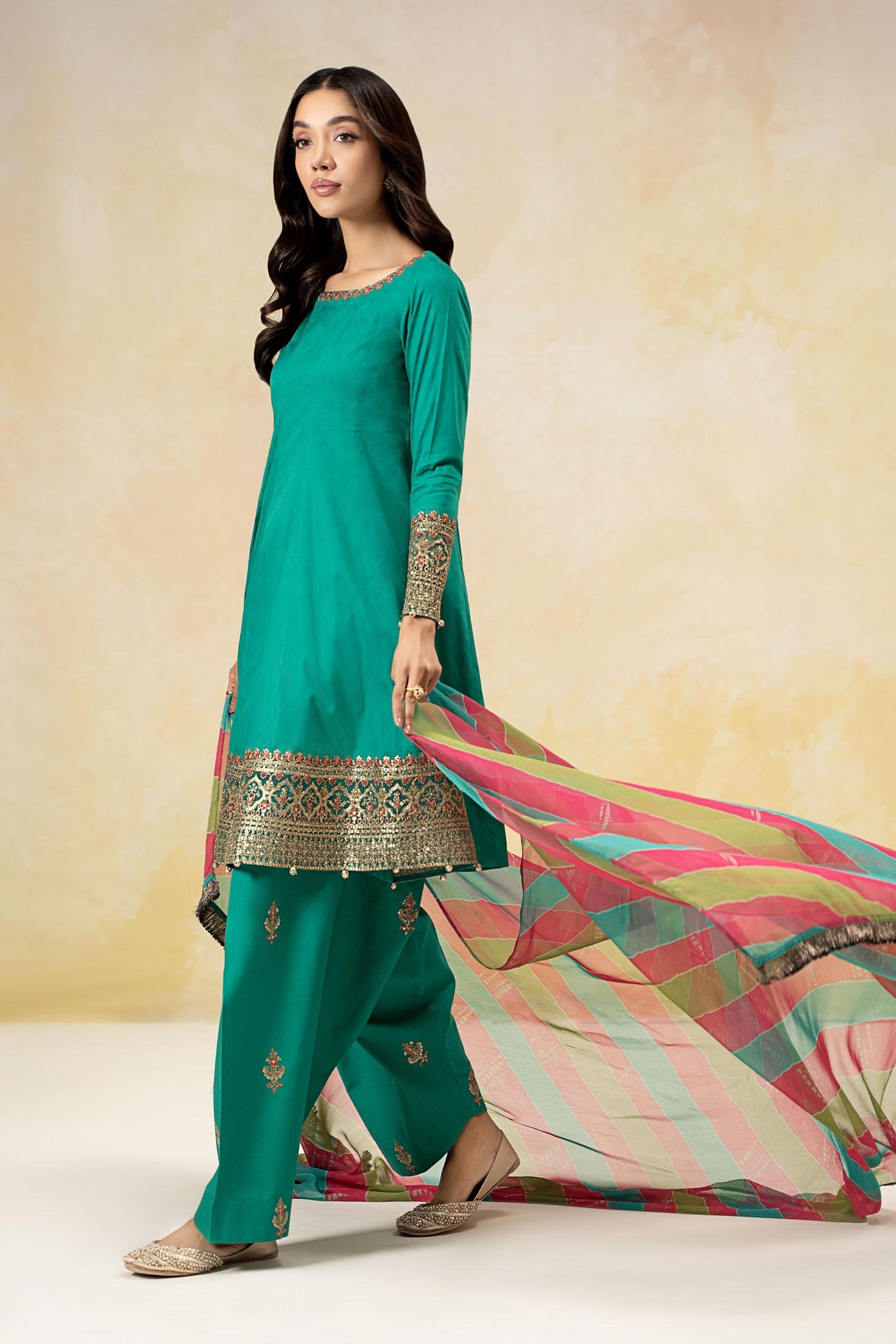 3 Piece Embroidered Self Jacquard Lawn Suit | DW-EF25-10