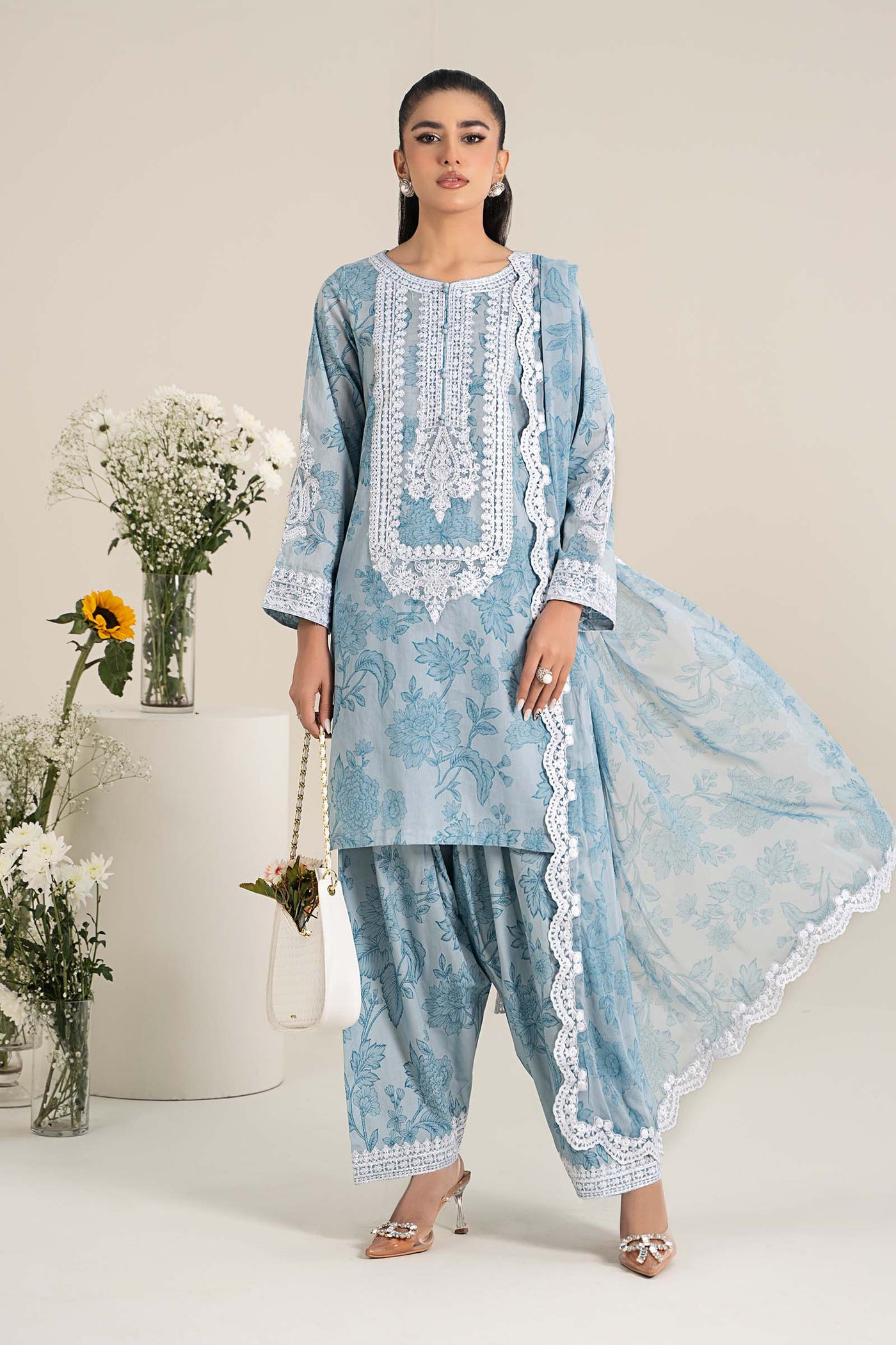 3 Piece Printed Lawn Suit | DW-EF25-124