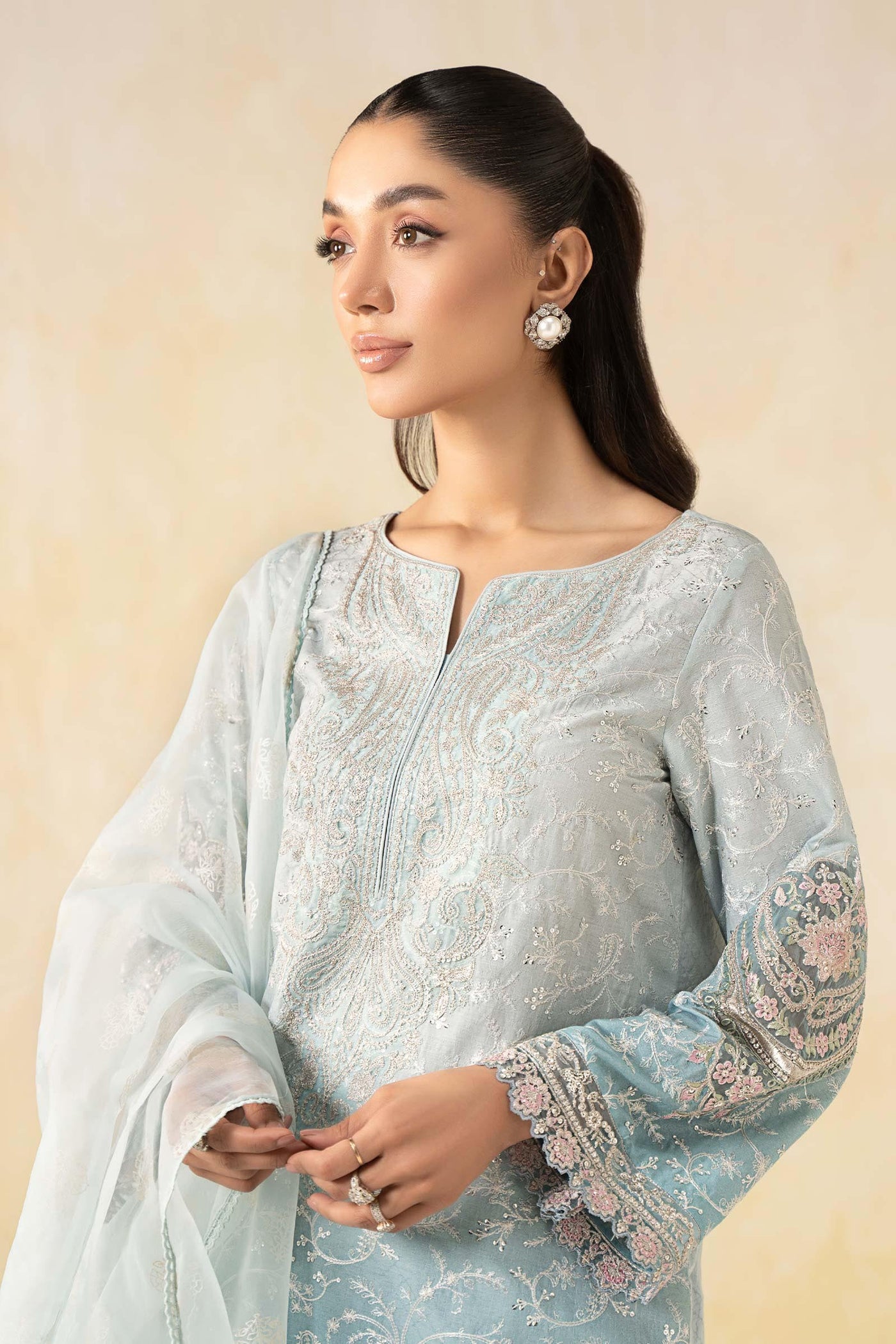 3 Piece Embroidered Self Jacquard Lawn Suit | DW-EF25-13