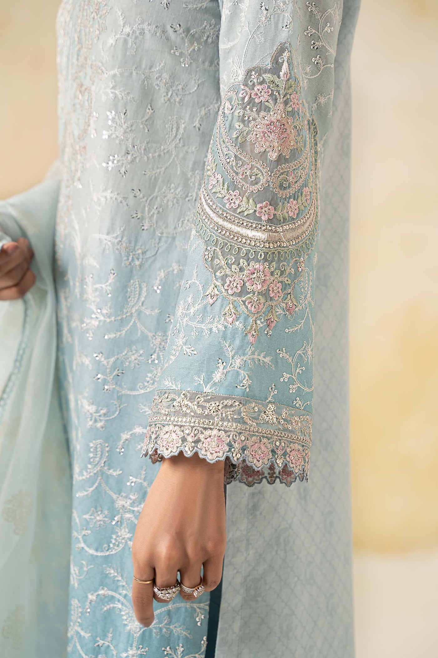 3 Piece Embroidered Self Jacquard Lawn Suit | DW-EF25-13