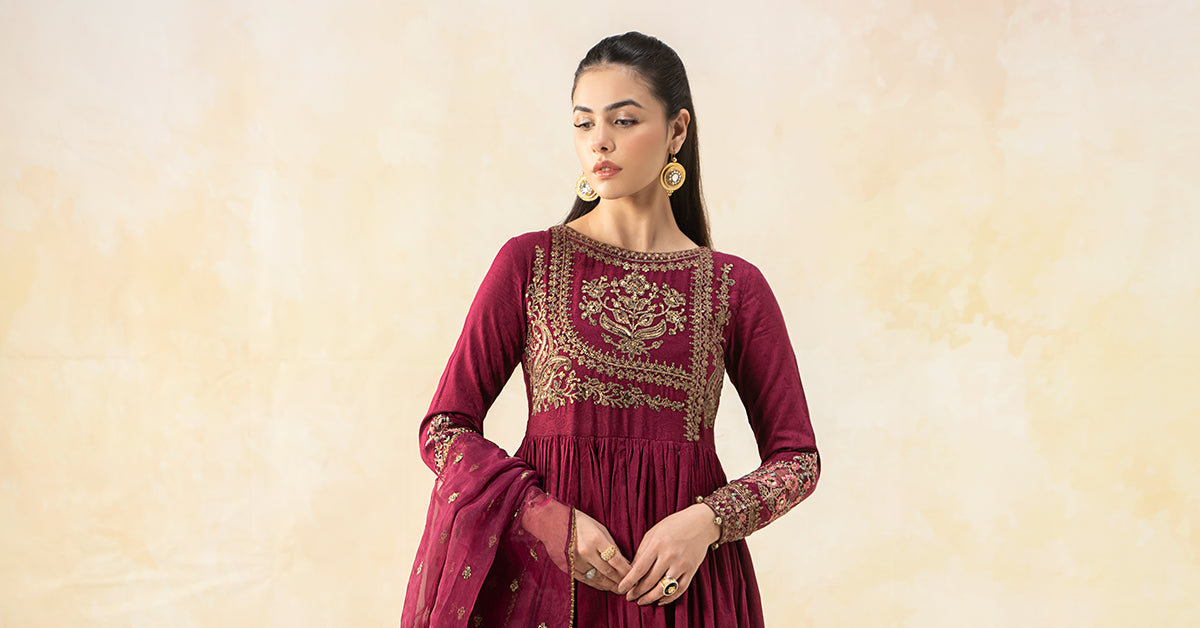 3 Piece Embroidered Self Jacquard Lawn Suit | DW-EF25-43