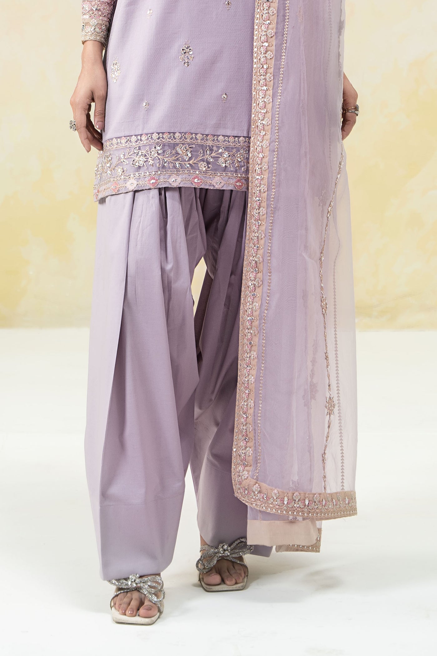 3 Piece Embroidered Dobby Lawn Suit | DW-EF25-58