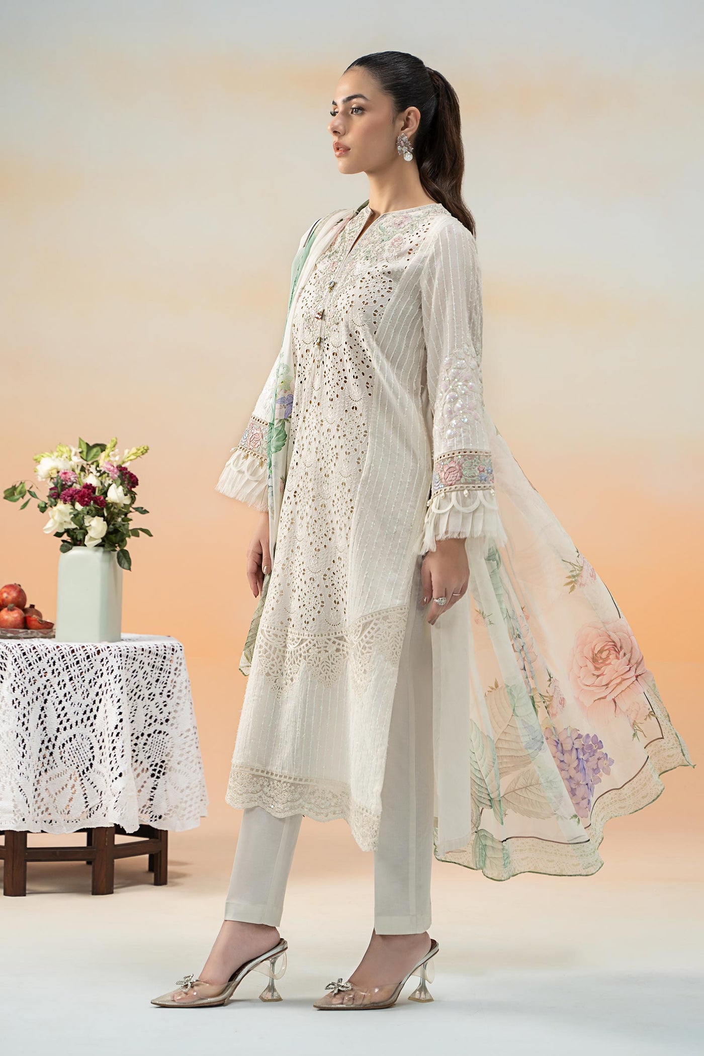 3 Piece Embroidered Lawn Suit | DW-EF25-66