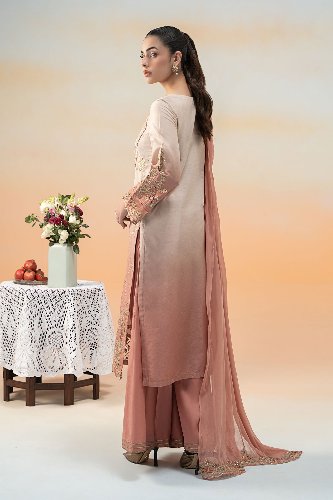 3 Piece Embroidered Self Jacquard Lawn Suit | DW-EF25-71