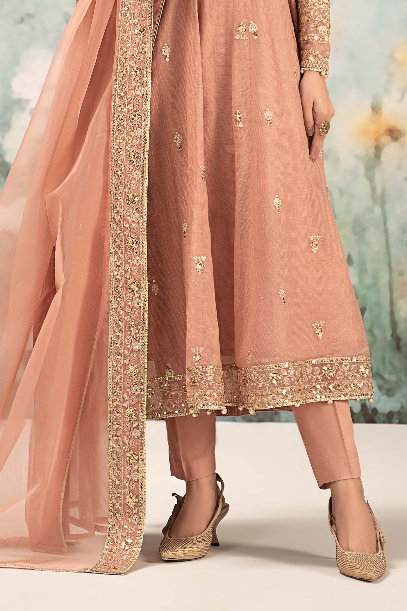 3 Piece Embroidered Cotton Net Suit | DW-EF25-88