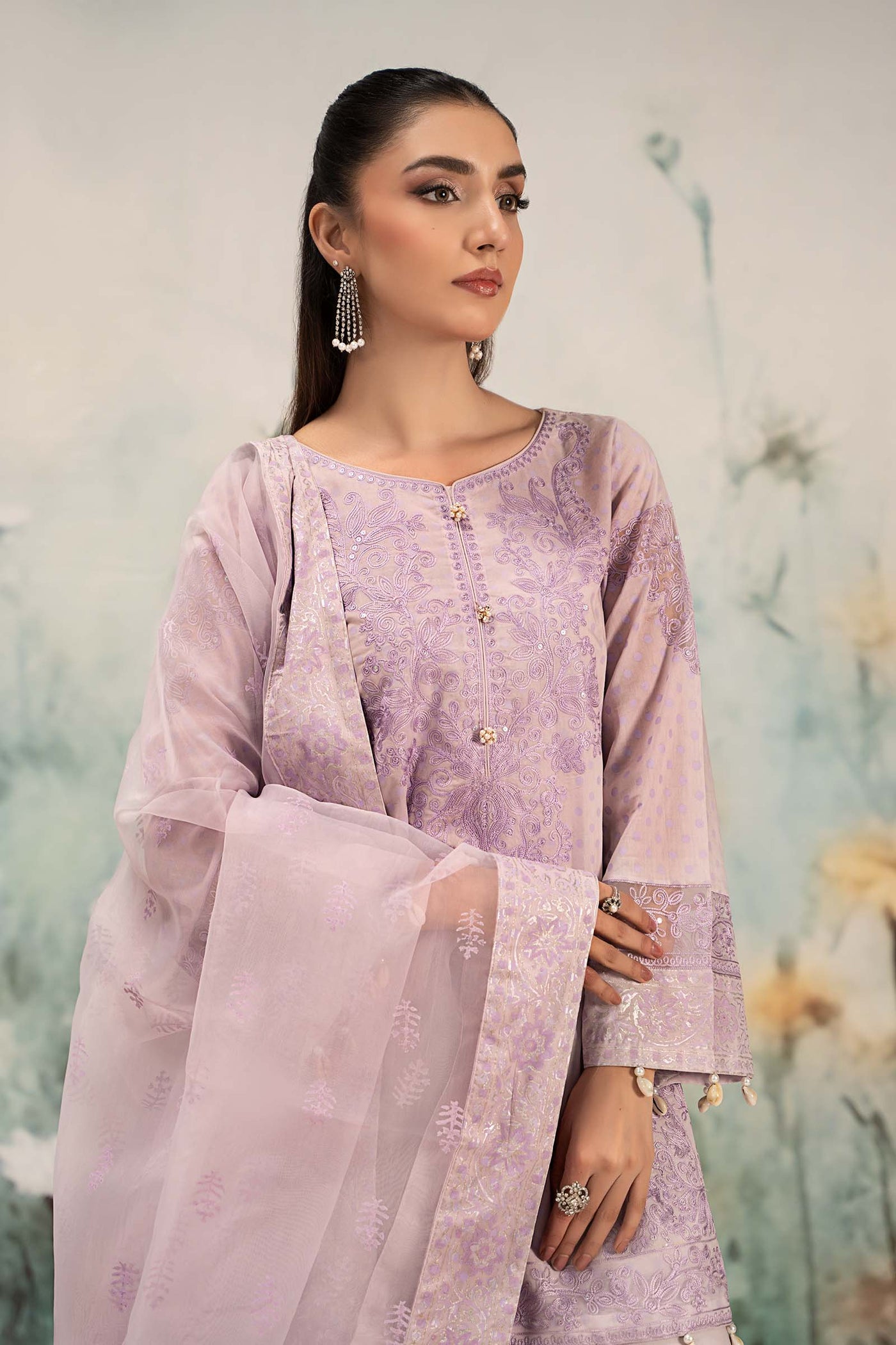 3 Piece Embroidered Lawn Suit | DW-EF25-99