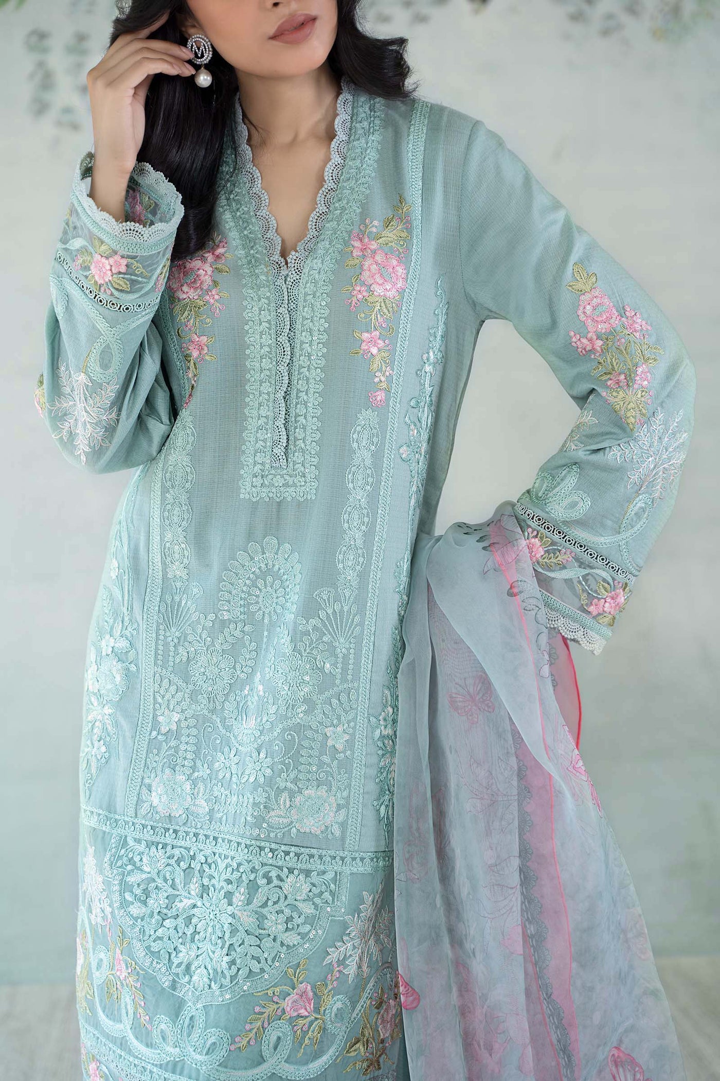 3 Piece Embroidered Lawn Suit | DW-EA24-16