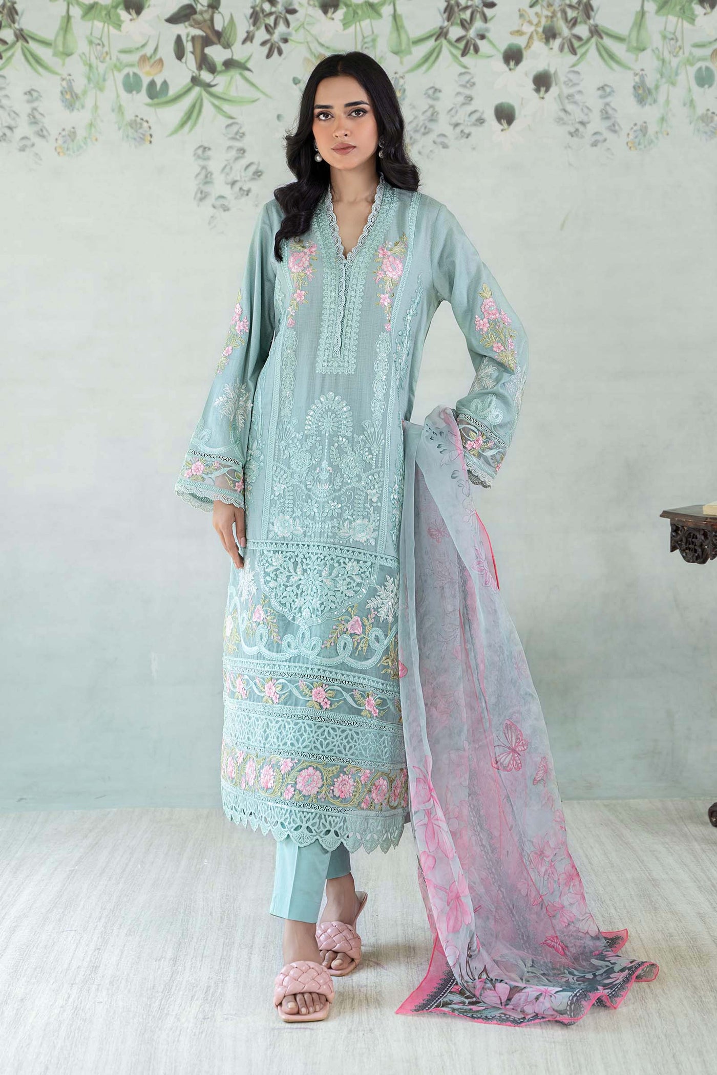 3 Piece Embroidered Lawn Suit | DW-EA24-16