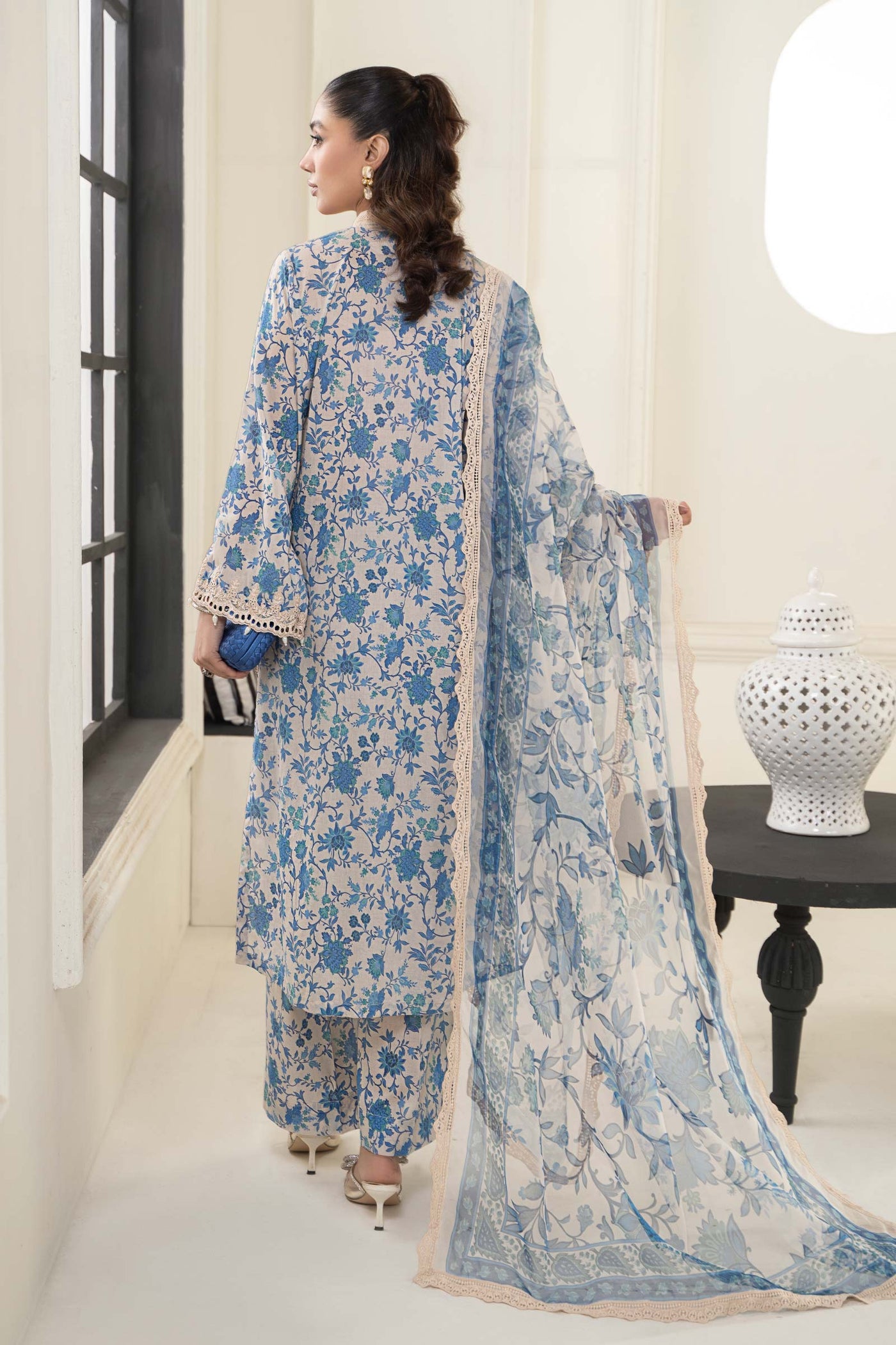 3 Piece Embroidered Lawn Suit | DW-EF24-108