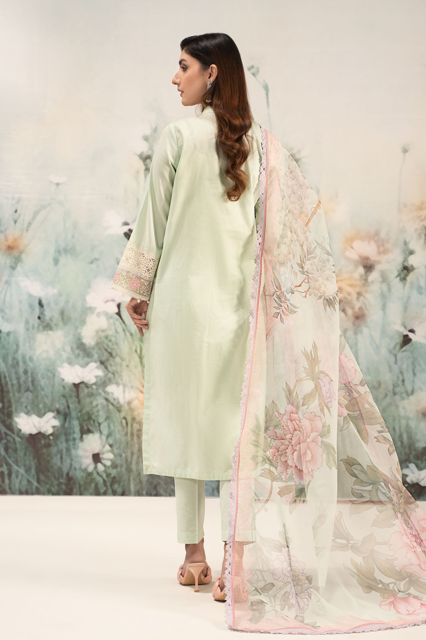 3 Piece Embroidered Dobby Lawn Suit | DW-EF25-151