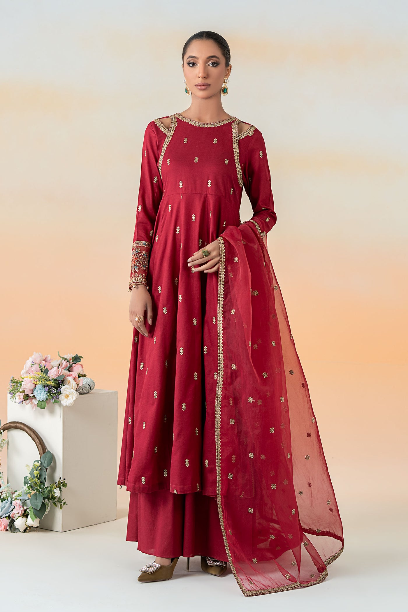 3 Piece Embroidered Lawn Suit | DW-EF25-19