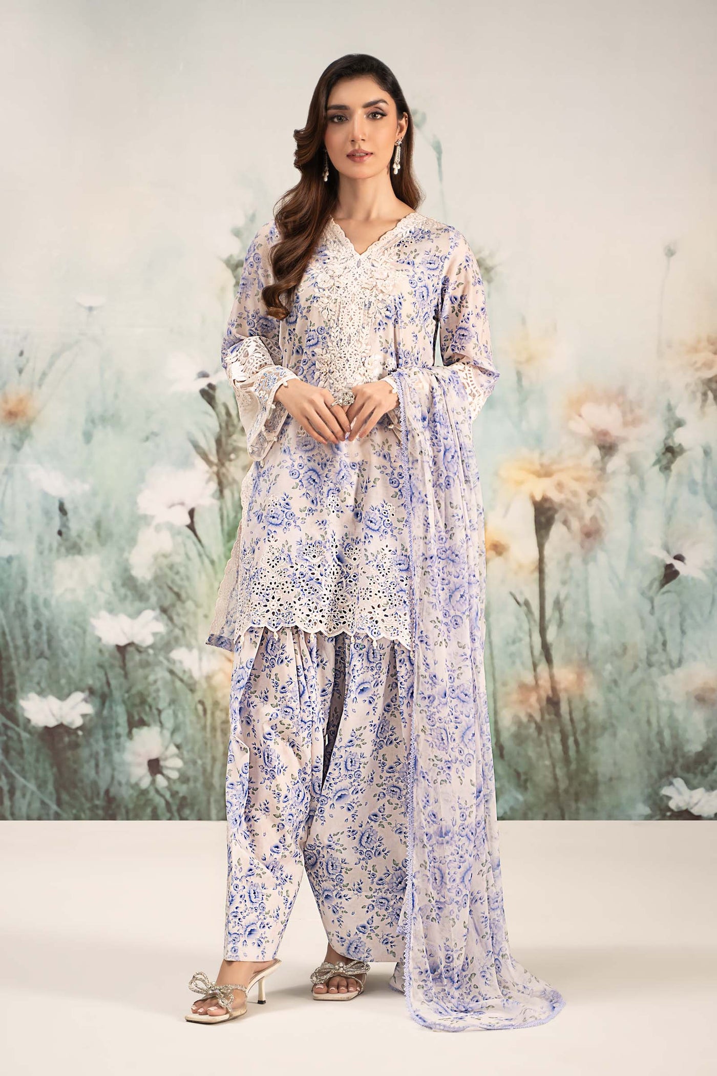 3 Piece Printed Lawn Suit | DW-EF25-36