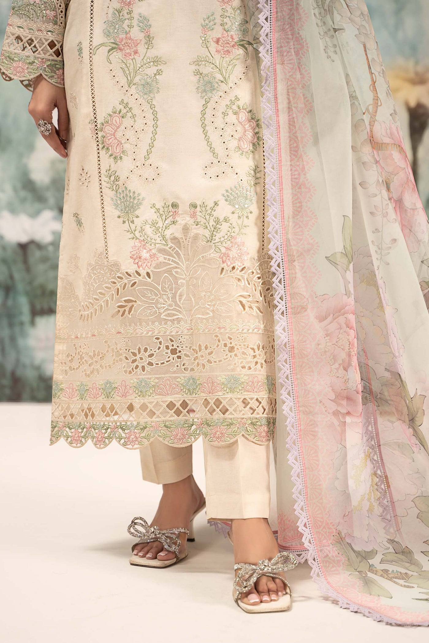 3 Piece Embroidered Self Jacquard Lawn Suit | DW-EF25-47