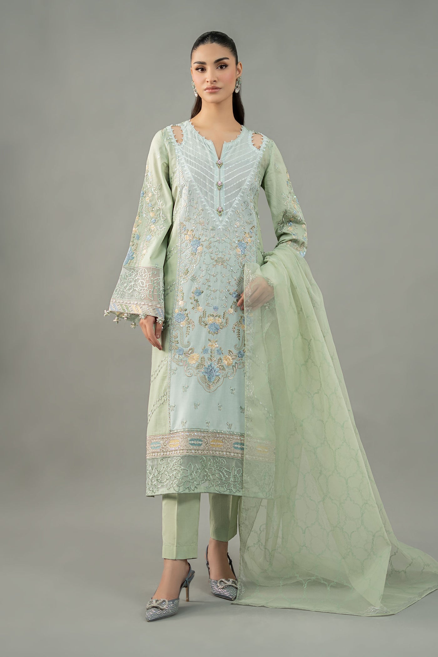 3 Piece Embroidered Lawn Suit | DW-EF25-69