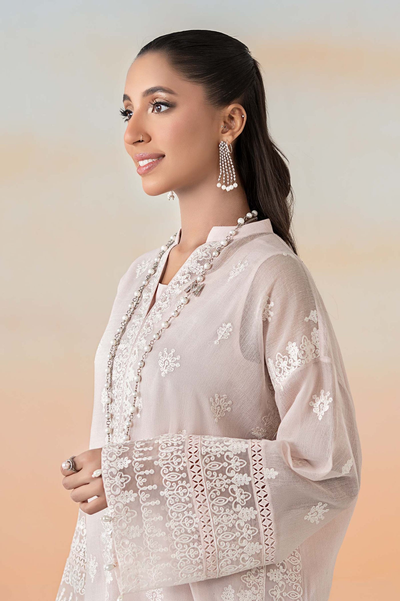 3 Piece Embroidered Cotton Net Suit | DW-EF25-92