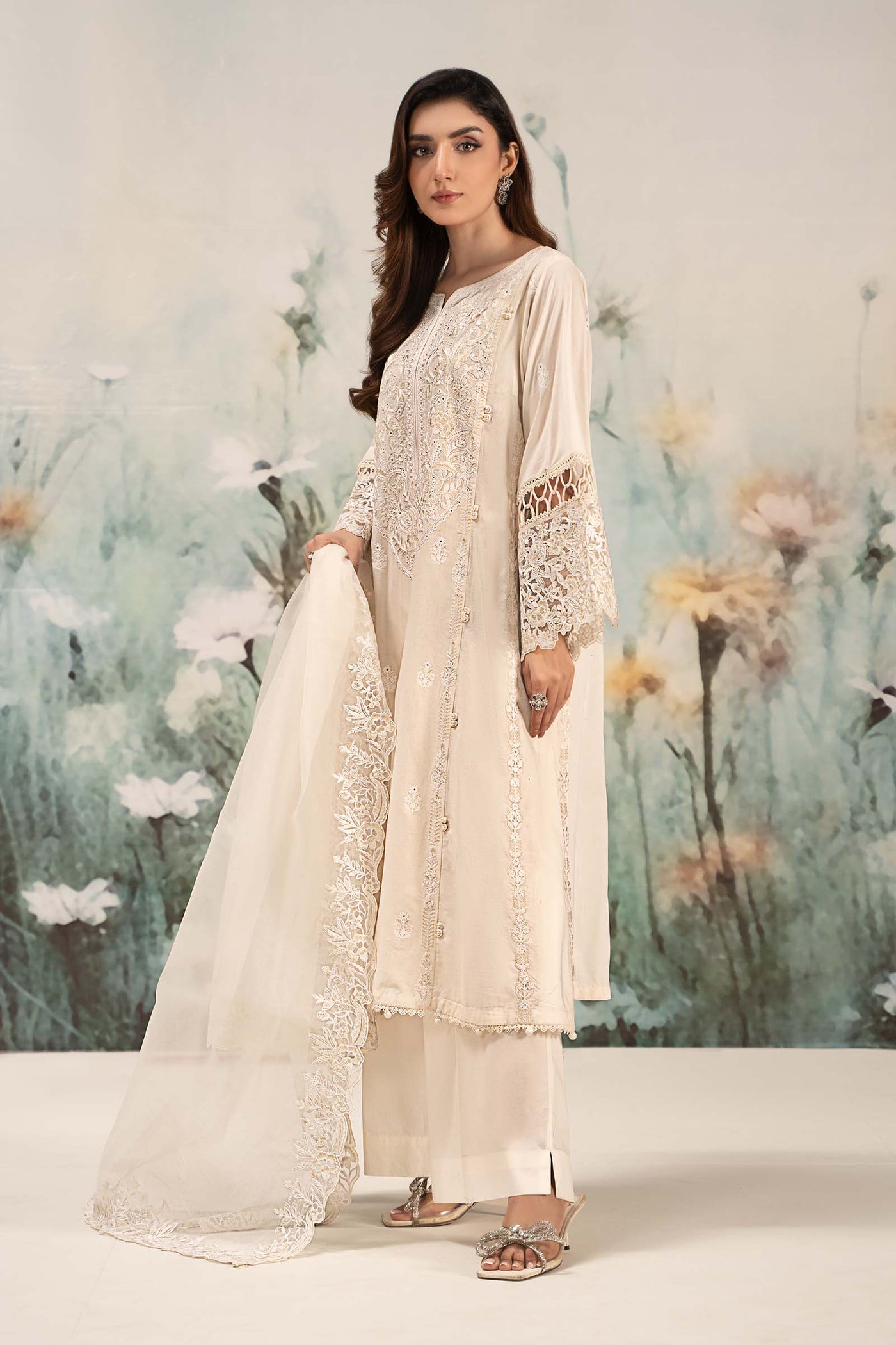 3 Piece Embroidered Lawn Suit | DW-EF25-95