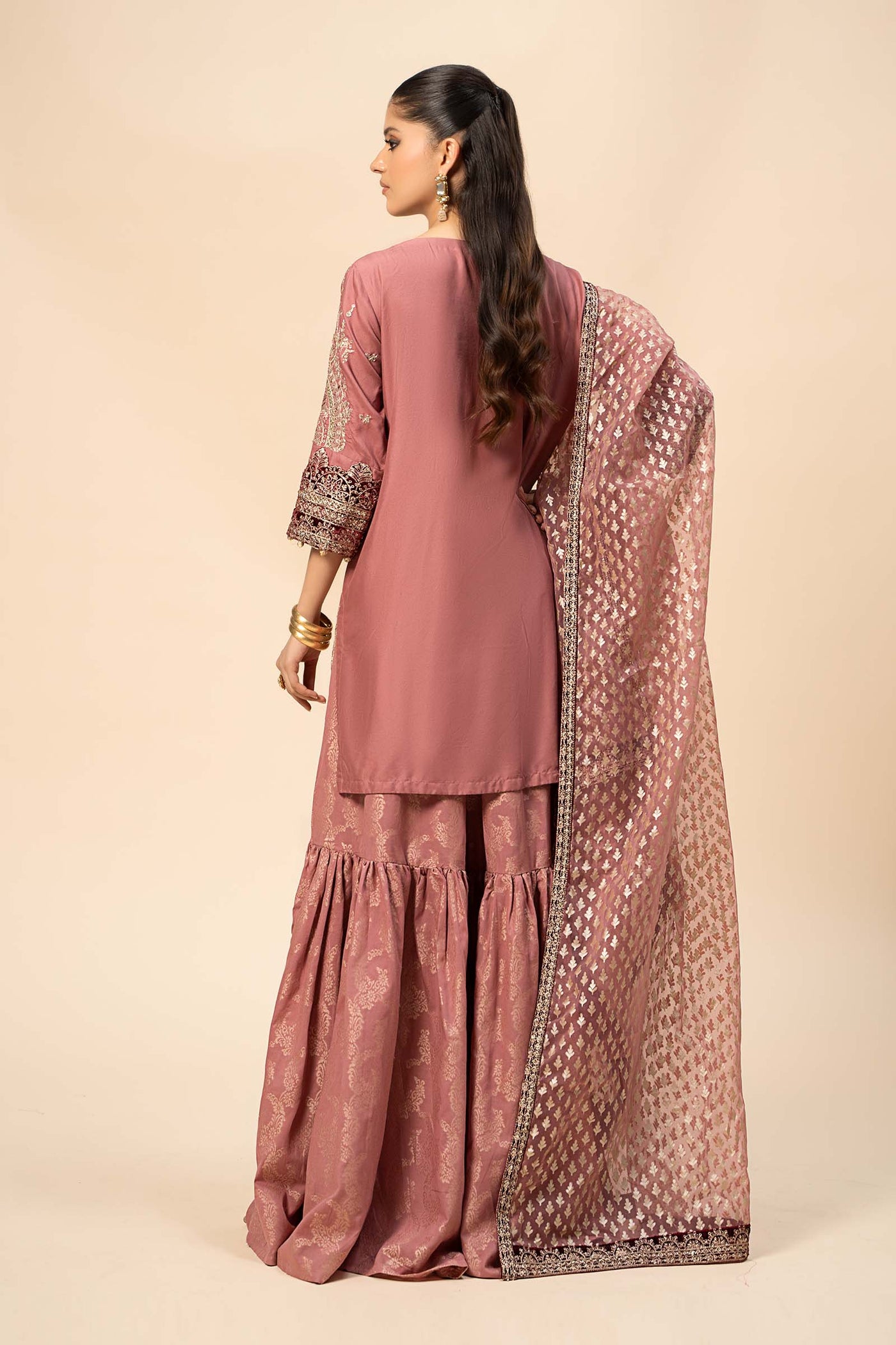 3 Piece Embroidered Linen Suit | DW-W24-05