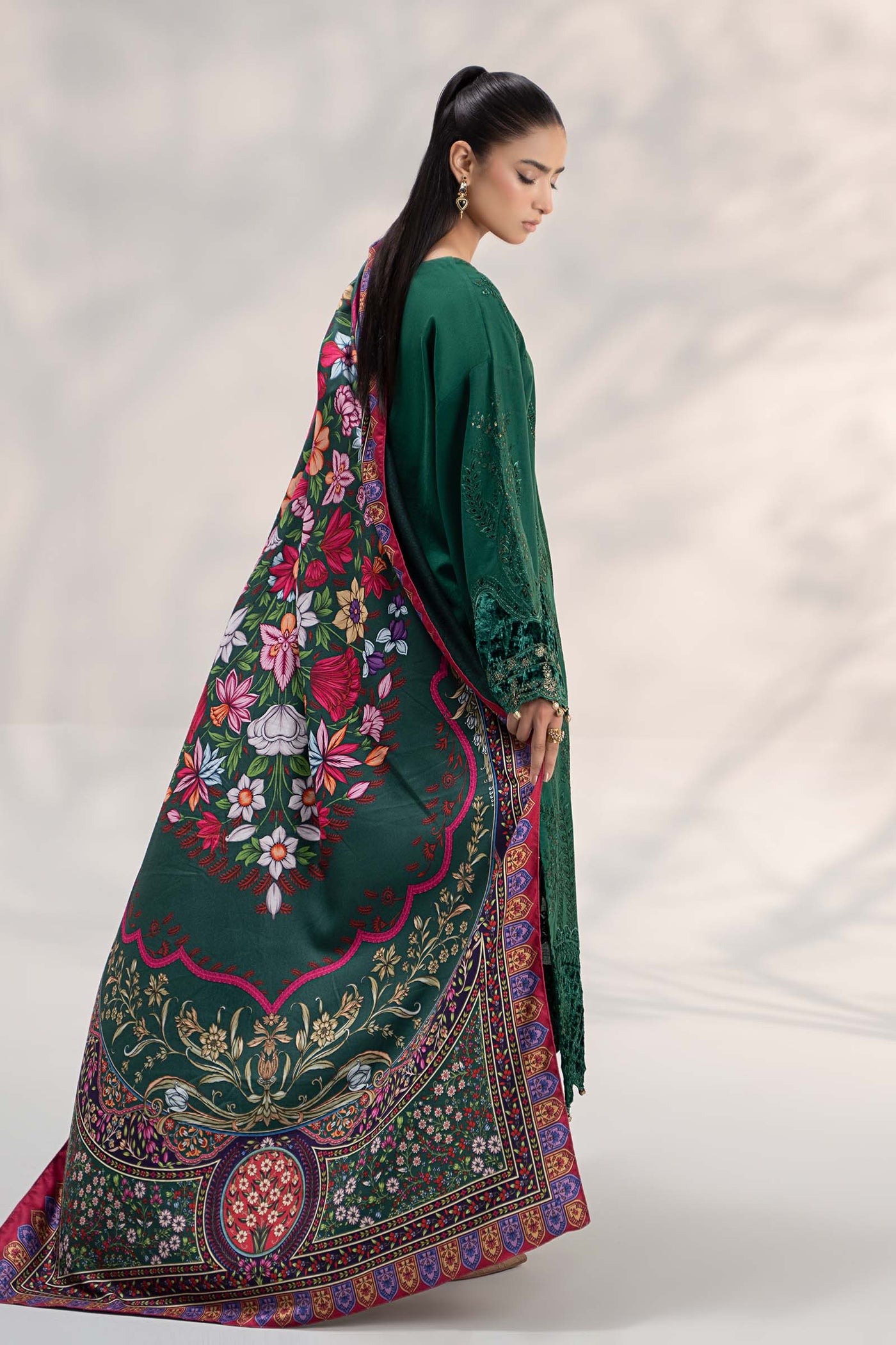 3 Piece Embroidered Khaddar Suit | DW-W24-104