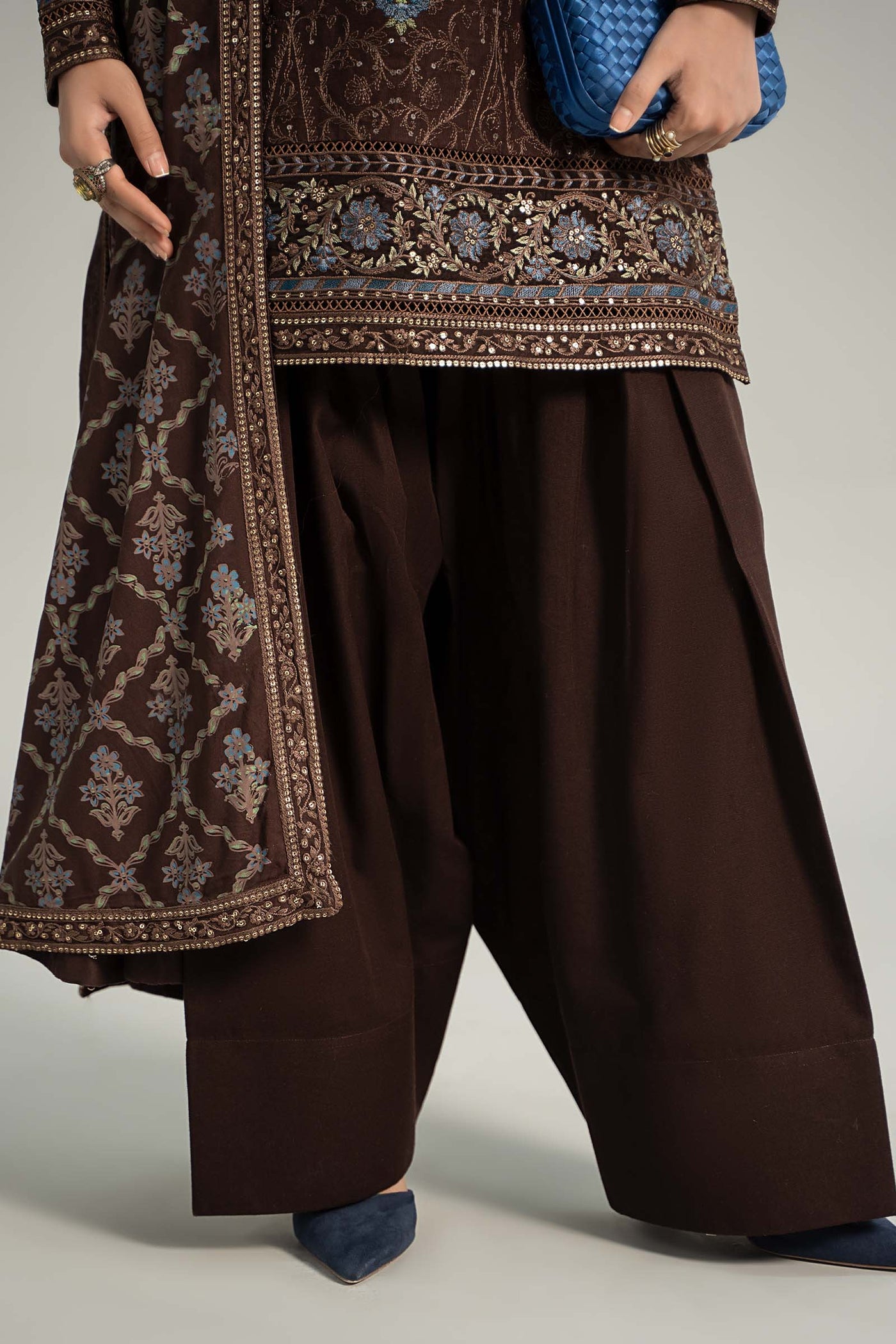 3 Piece Embroidered Khaddar Suit | DW-W24-12