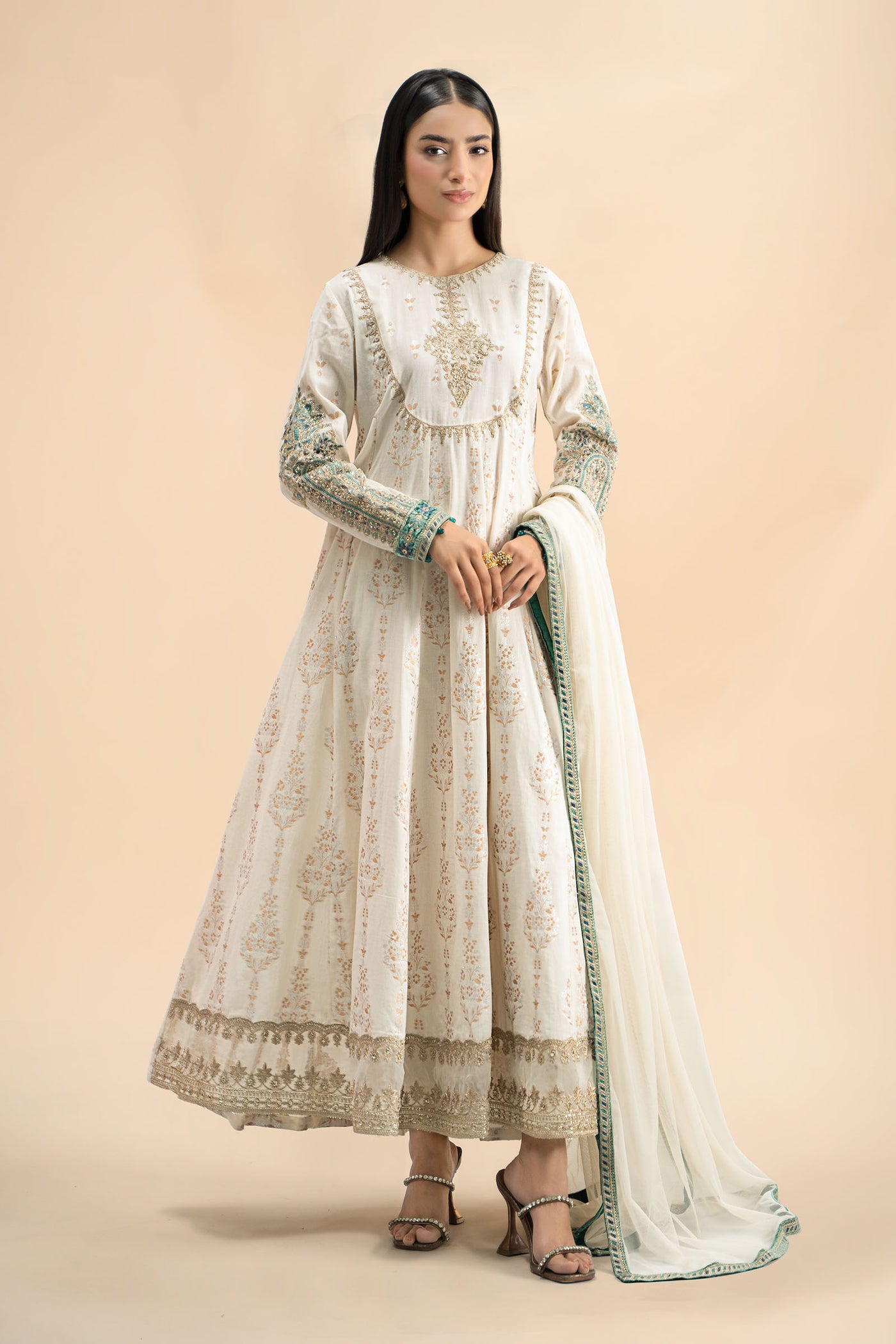 3 Piece Embroidered Jacquard Suit | DW-W24-81