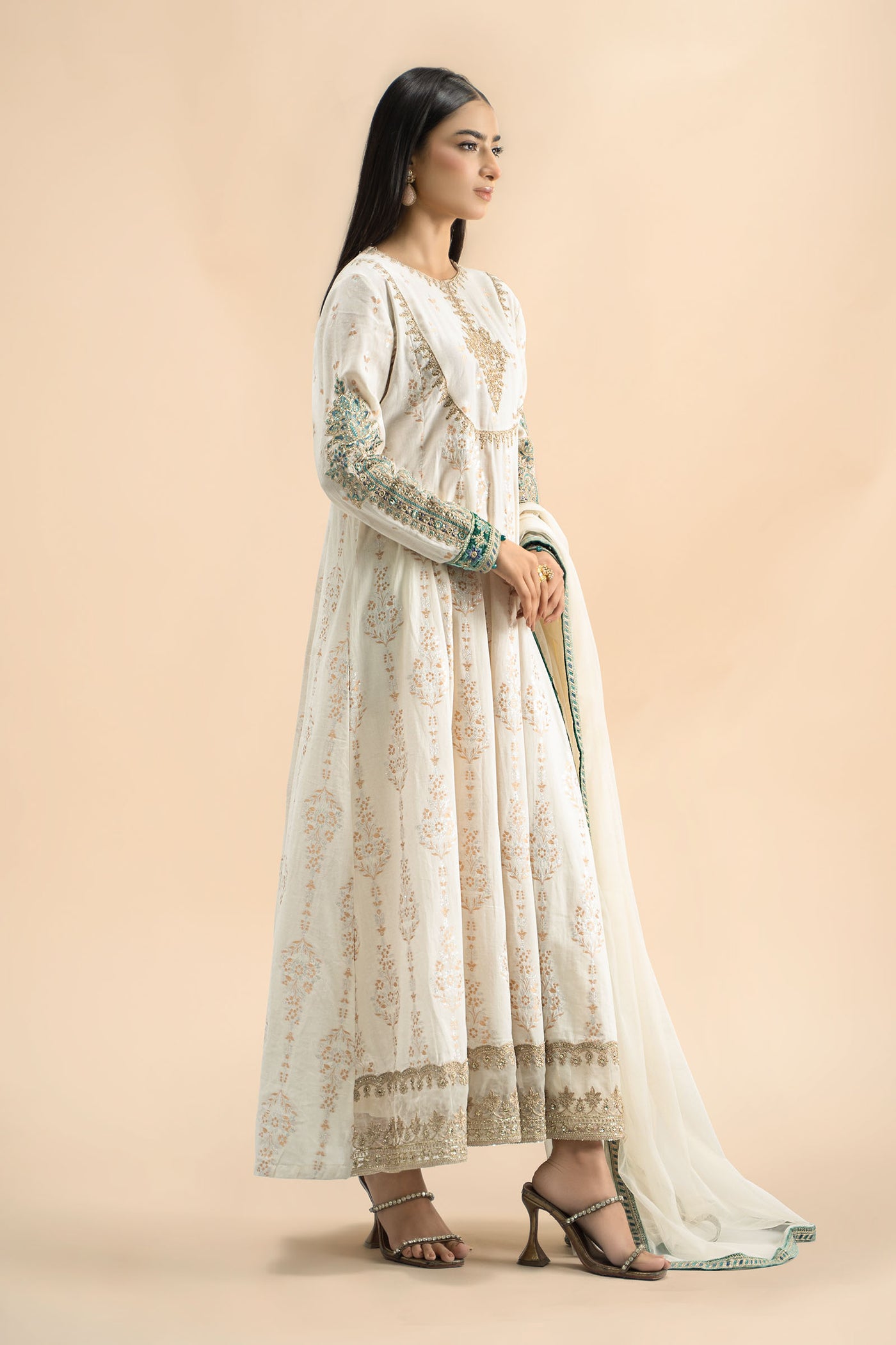 3 Piece Embroidered Jacquard Suit | DW-W24-81